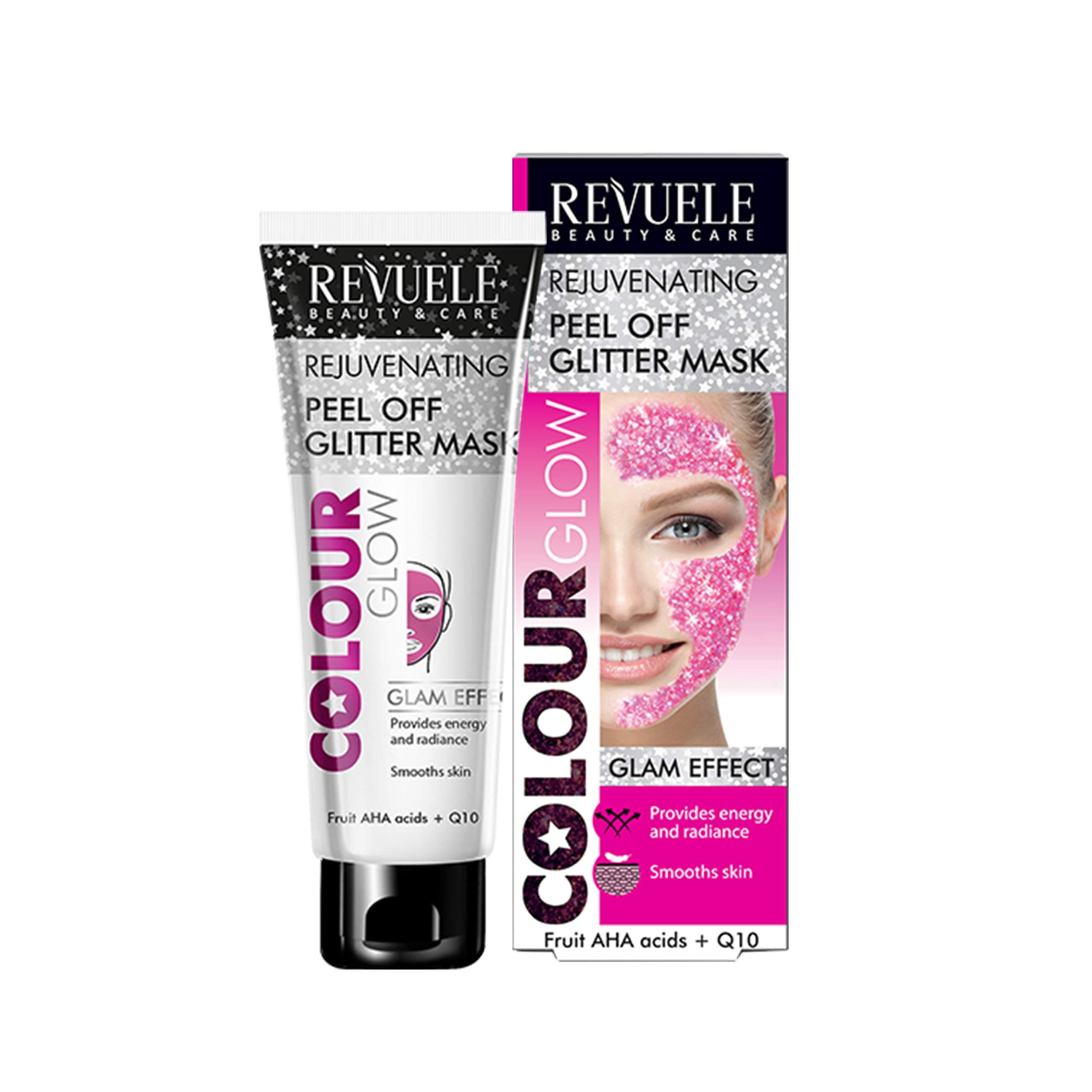 Revuele - Rejuvenating Pink Colour Glow Peel Off Glitter Mask - 80ml
