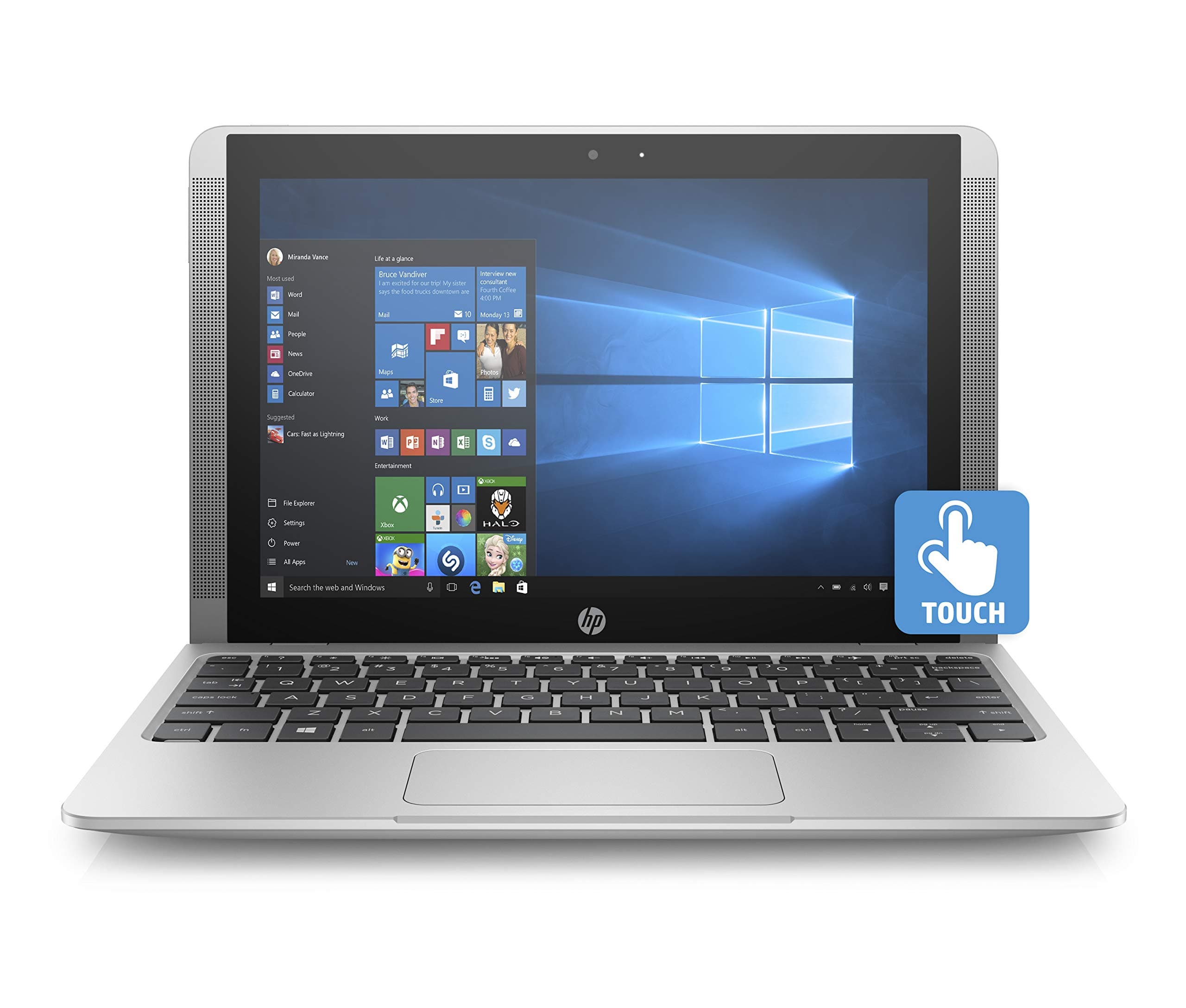 HP 10-p018wm Intel x5-Z8350 Quad Core 4GB 64GB 2-in-1 10.1 inches 2-in-1 Touch Laptop (Renewed)