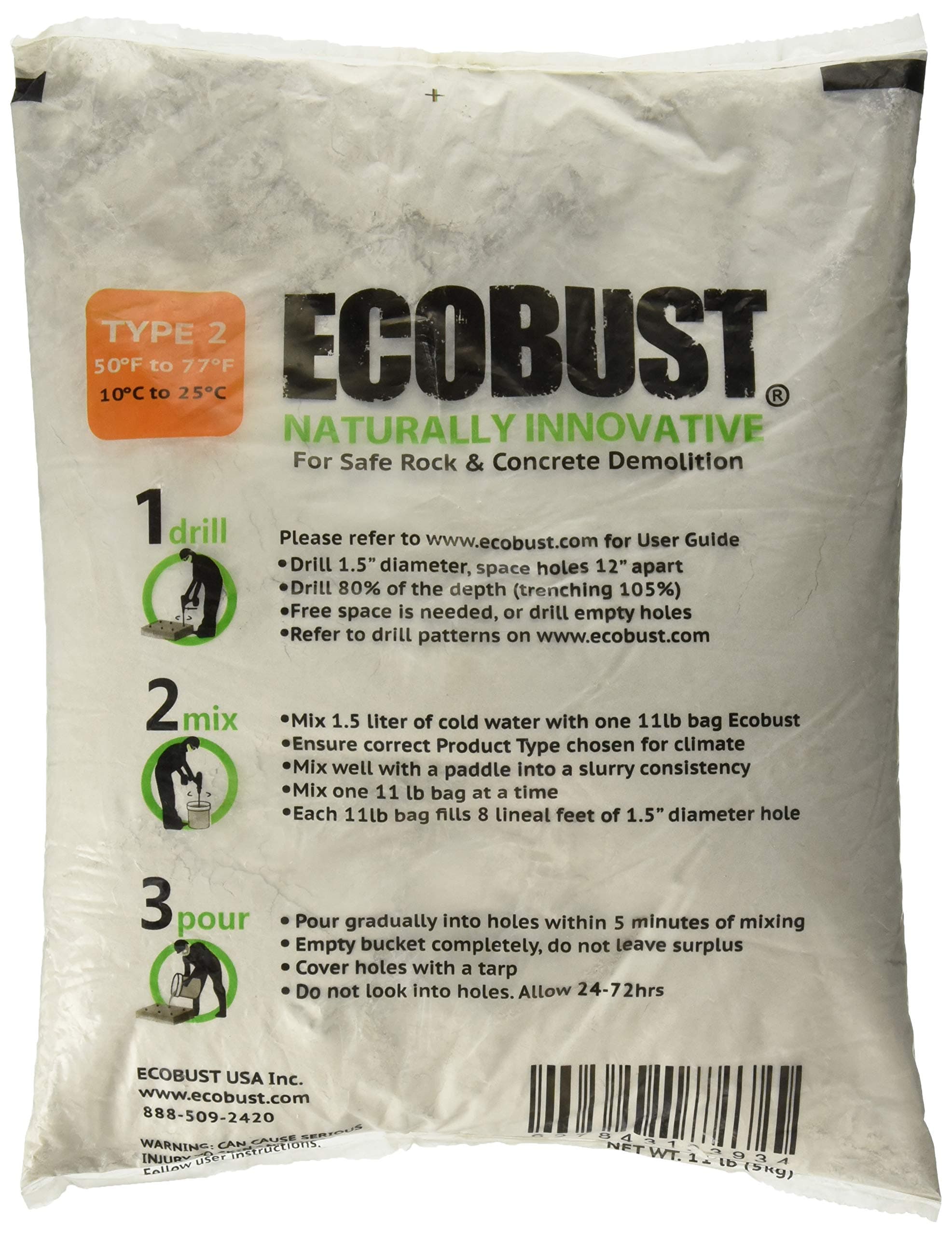 EB211 TYPE 2 50F to 80F Rock/Concrete Demolition Agent