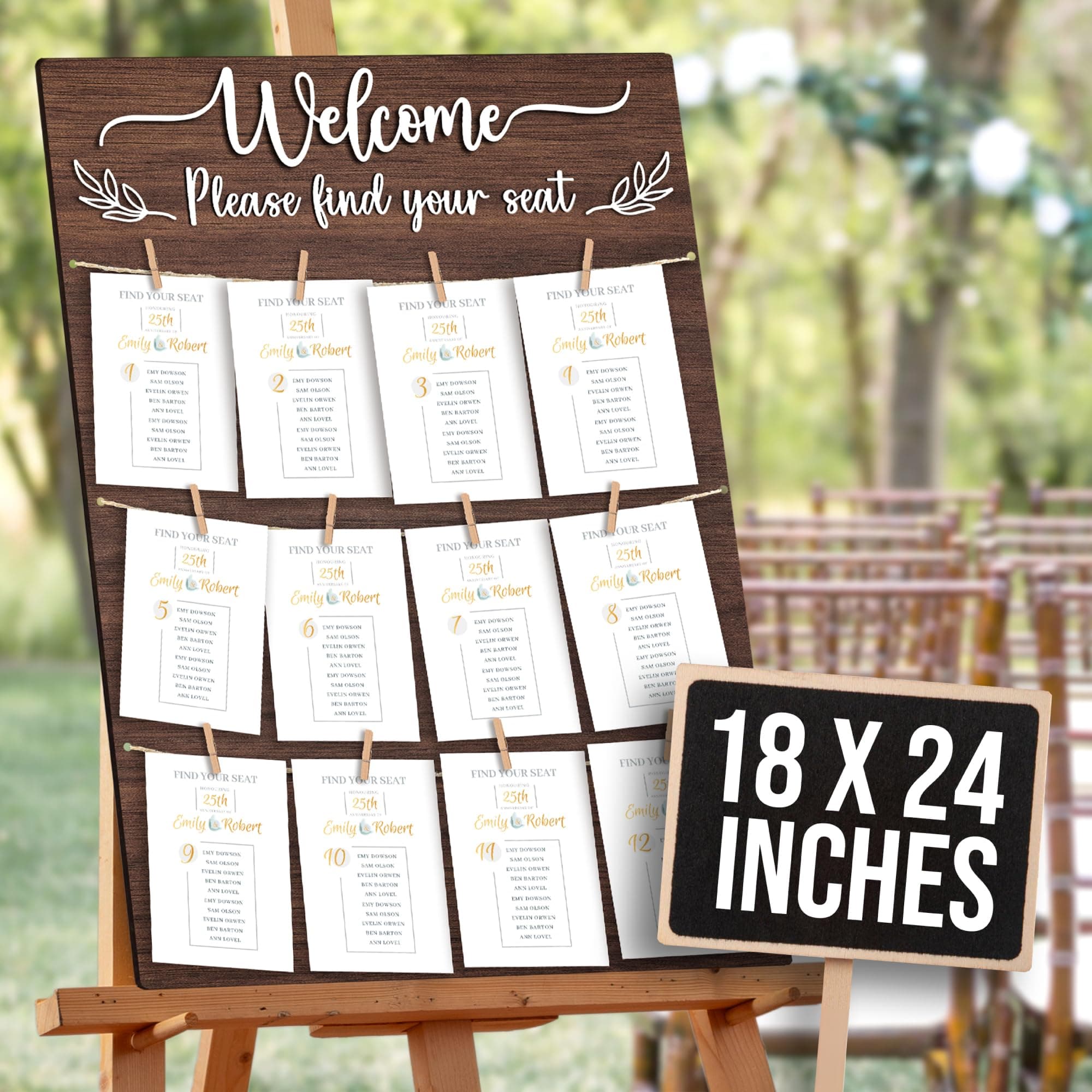 STOFINITY Wedding Seating Chart Board Display For Reception - Rustic Seating Chart For Wedding Reception Display, Find Your Seat Sign Board Decor Ideas