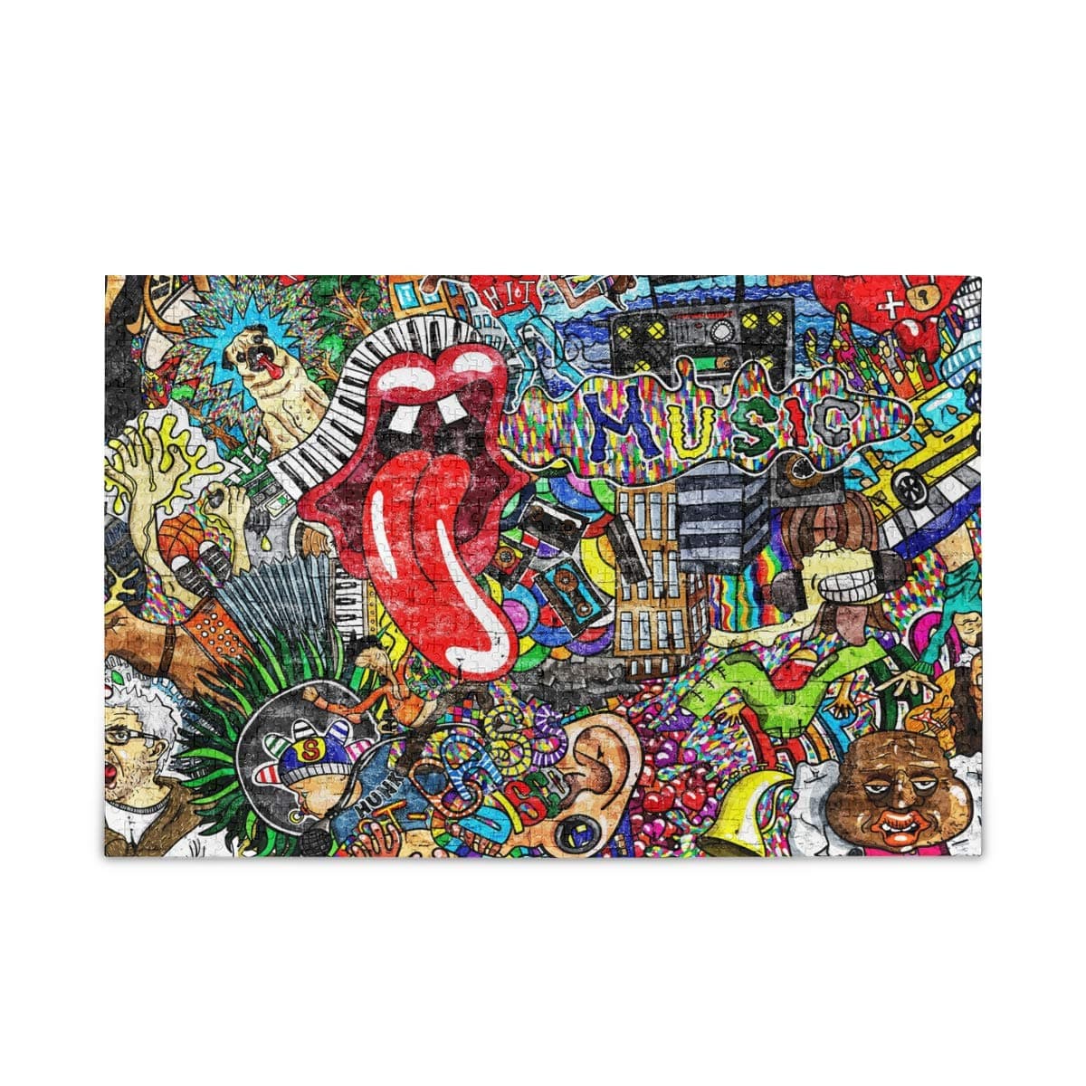 ALAZA Jigsaw Puzzles for Adults 1000 Pieces Colorful Graffiti Music Art Abstract Puzzle Buffalo Games