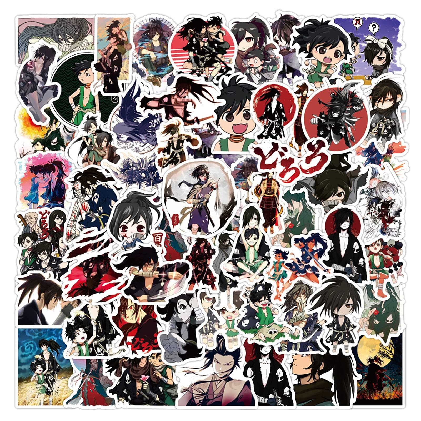 50pcs Dororo Stickers Cool Anime Stickers for Teens,Fun Cartoon Aesthetic Vinyl Stickers Waterproof Trendy Decals Stickers for Laptop Water Bottle Computer Luggage Bike