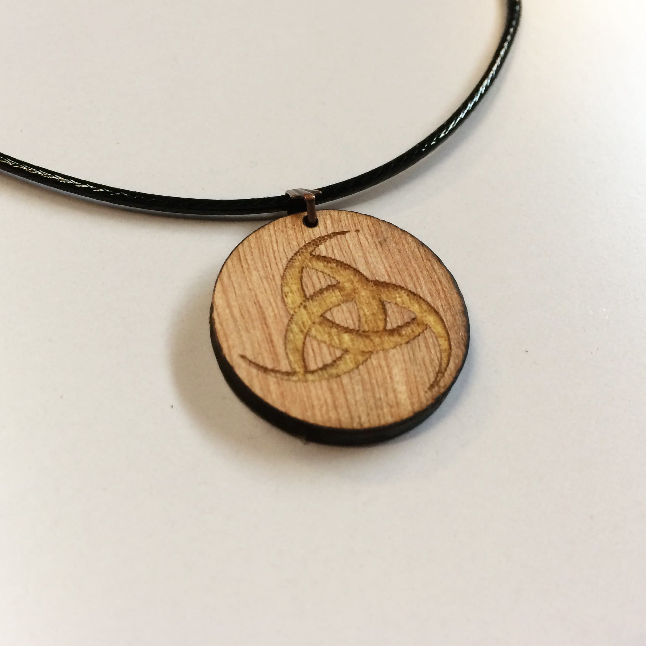 Horn of Odin Carved Wooden Necklace Pendant Jewellery