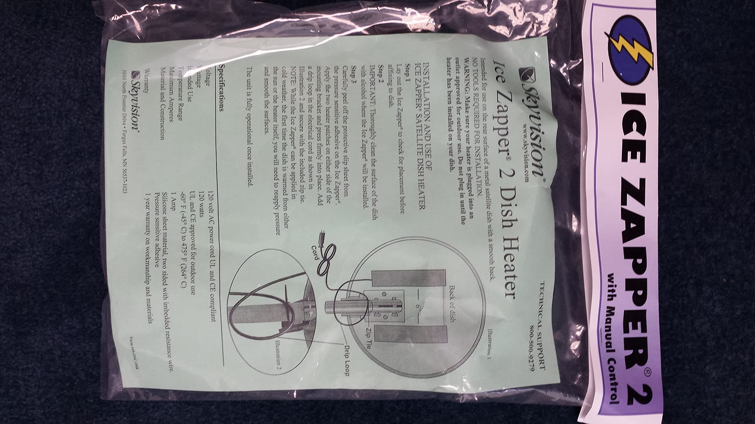 Satellite Dish Heater Kit w/ Thermostat for 46cm to 1.2 Meter Dish Antennas