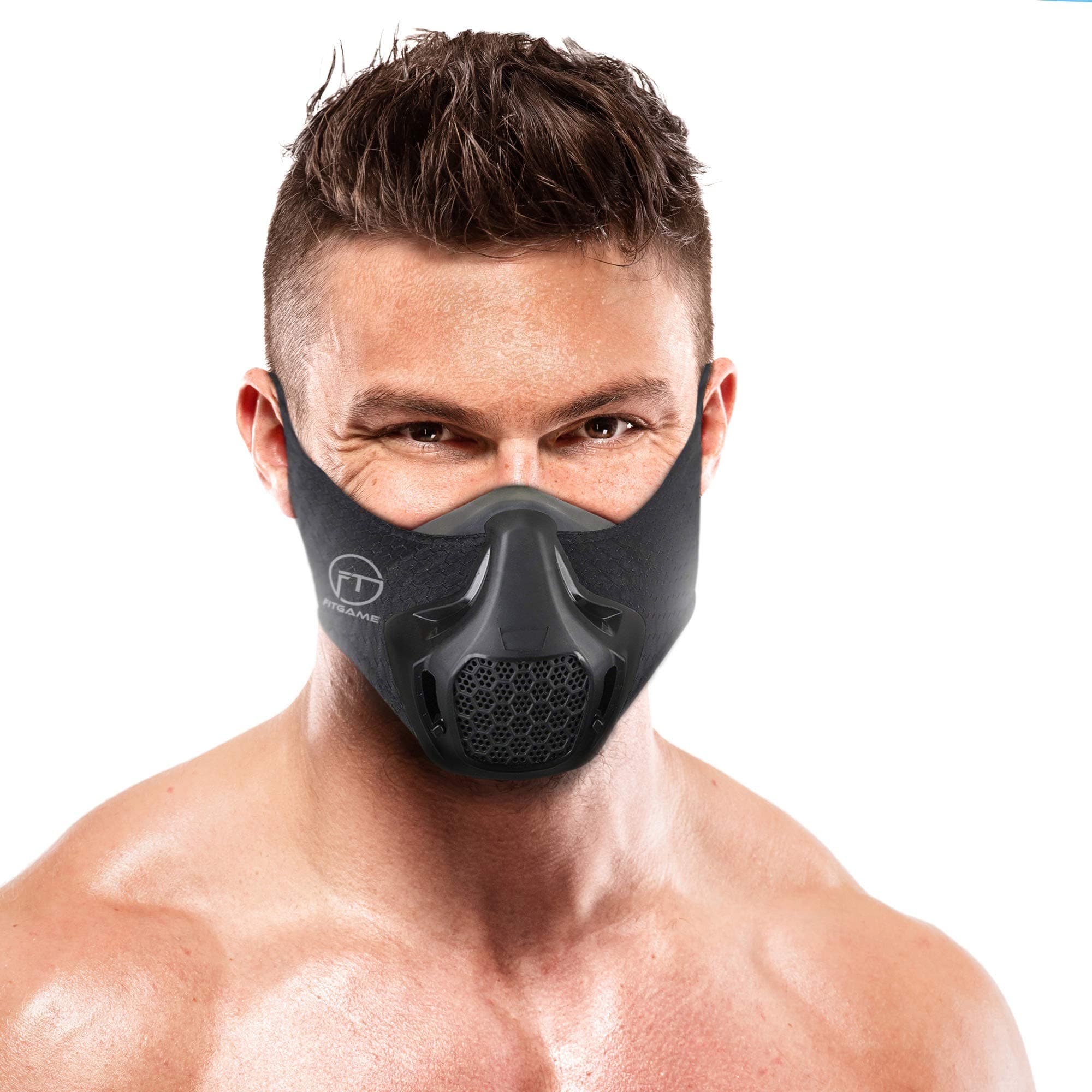 Workout Mask | 24 Breathing Resistance Levels - Fitness Mask | Training in High Altitude Simulation - Increase Cardio Endurance | Bonus Sport Bracelet and Box Included (Black)