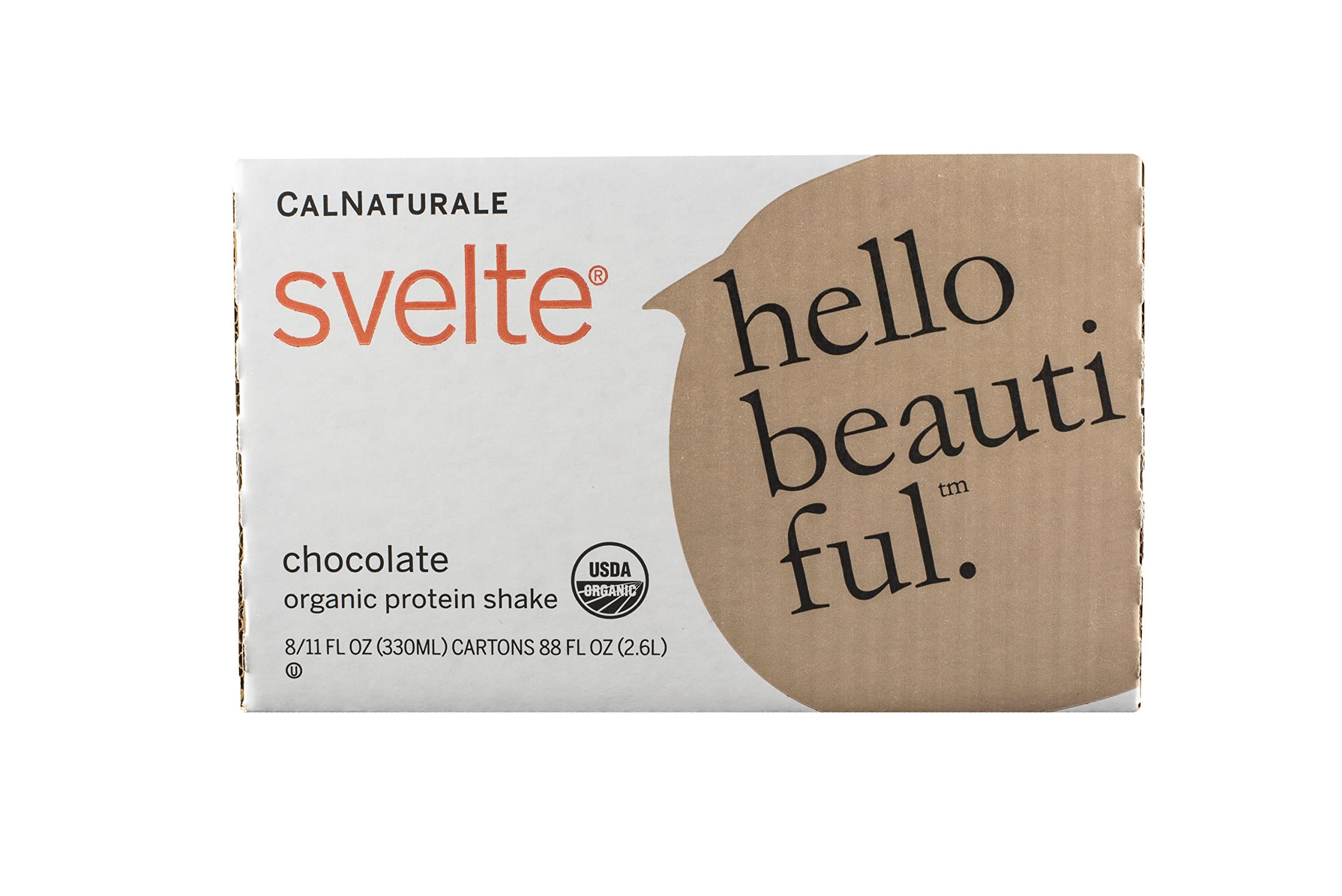 Svelte Organic Protein Shake, Chocolate, 11 Ounce (Pack of 8)