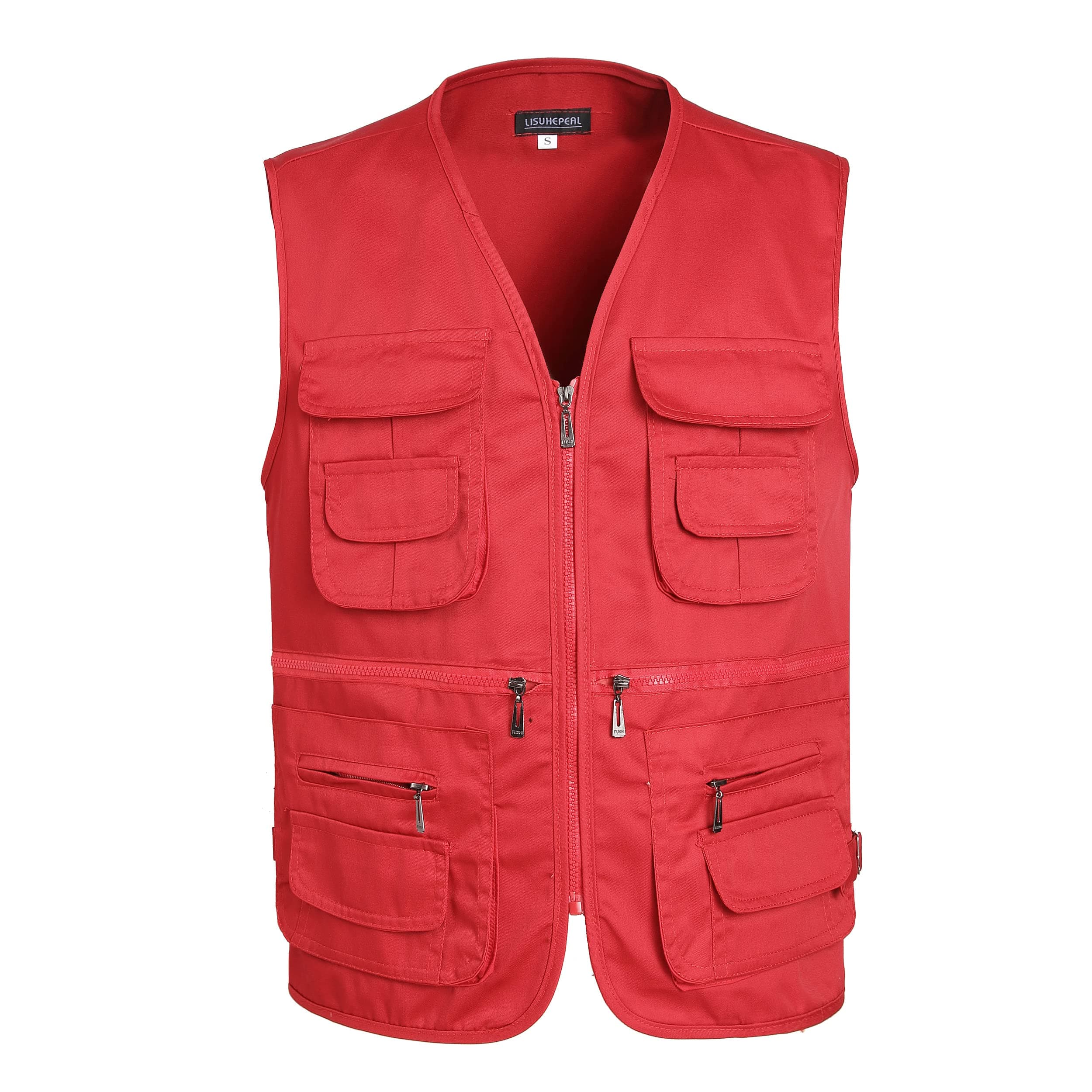 LISUHEPEALMen’s Fishing Vest Summer Outdoor Work Safari Travel Photo Vests With Multi Pockets For Men