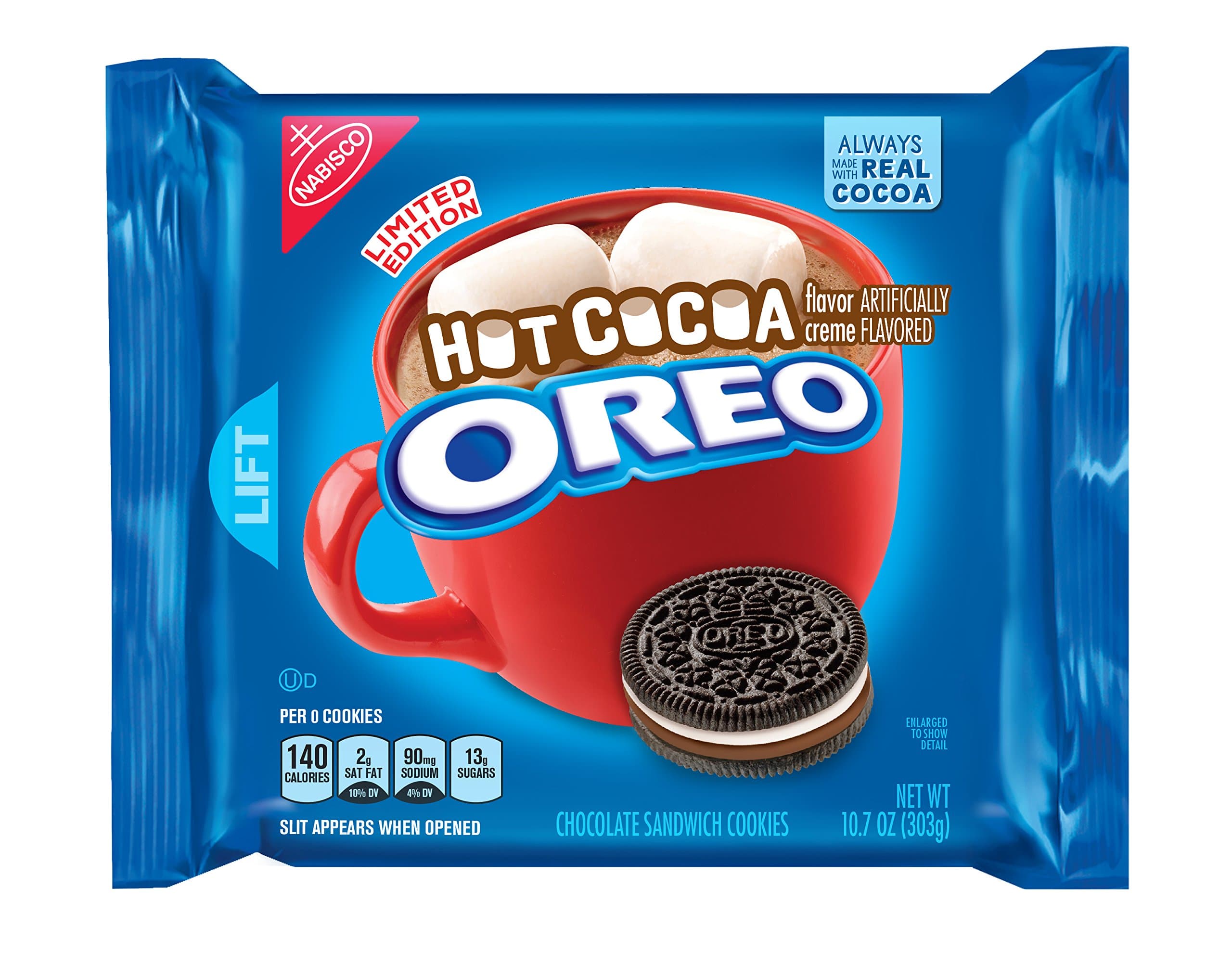 Hot Cocoa Chocolate Sandwich Cookies, Limited Edition, 10.7 Ounce