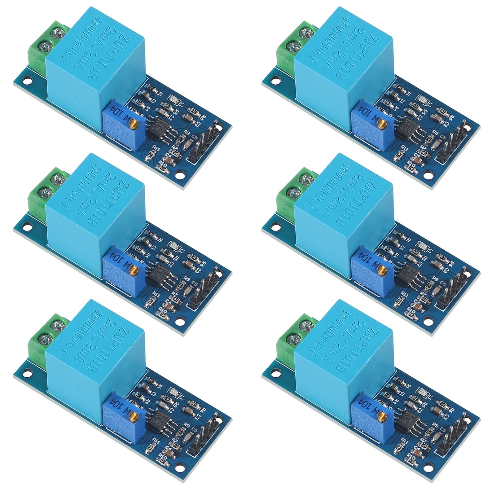 6pcs 5-30V ZMPT101B Voltage Transformer Module, Single Phase Active Output AC Voltage Sensor Board Power Supply Voltage for Household Appliances