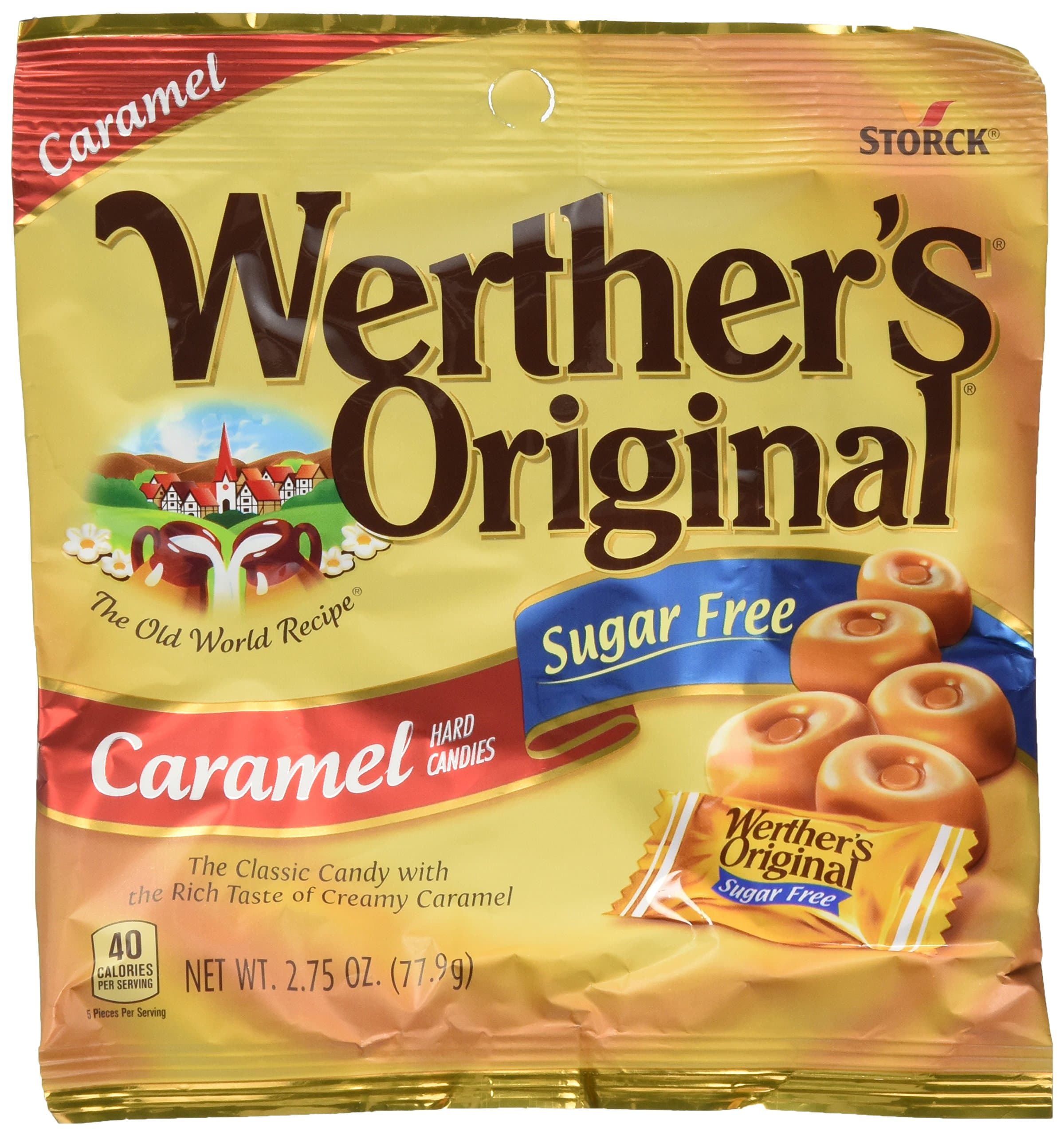Werther's OriginalCaramel Sugar Free Hard Candy, 2.75 Ounce (Pack of 4), multi