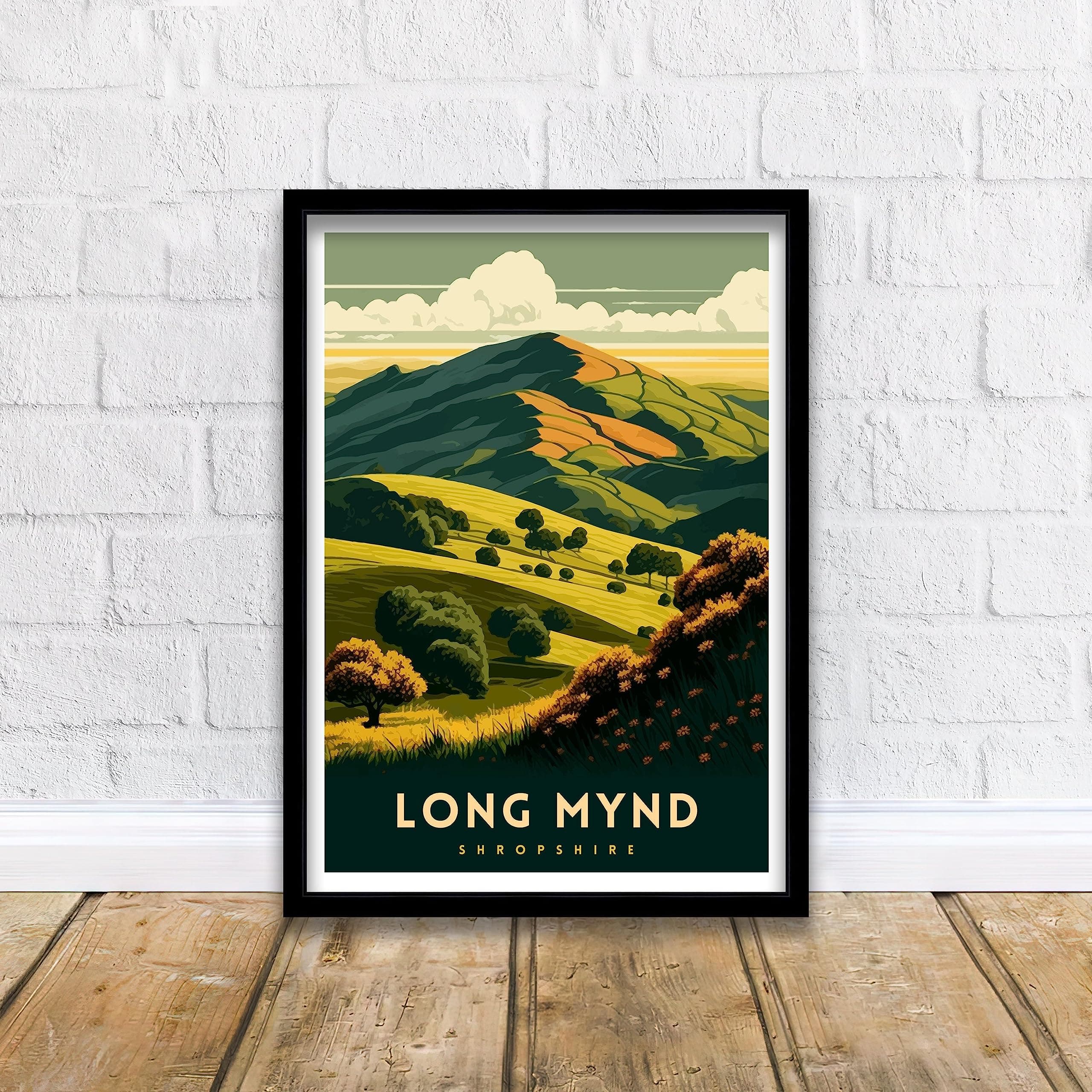 Long Mynd Shropshire Wall Art Wall Decor Home Living Decor Long Mynd Shropshire Illustration Travel Poster Long Mynd Shropshire Print/111