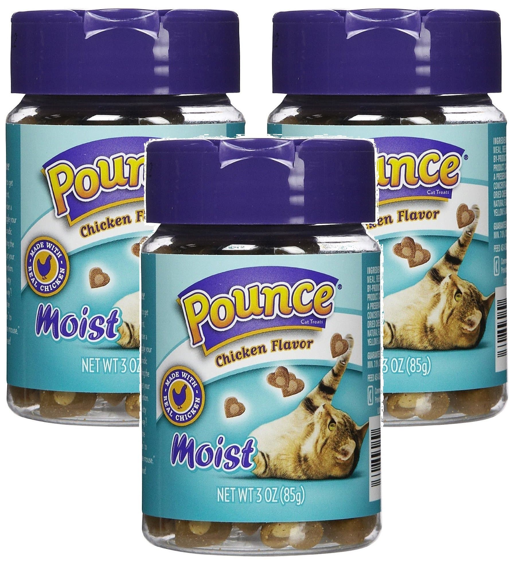 Pounce Moist Chicken Flavor Cat Treats 3.oz (3 Pack)