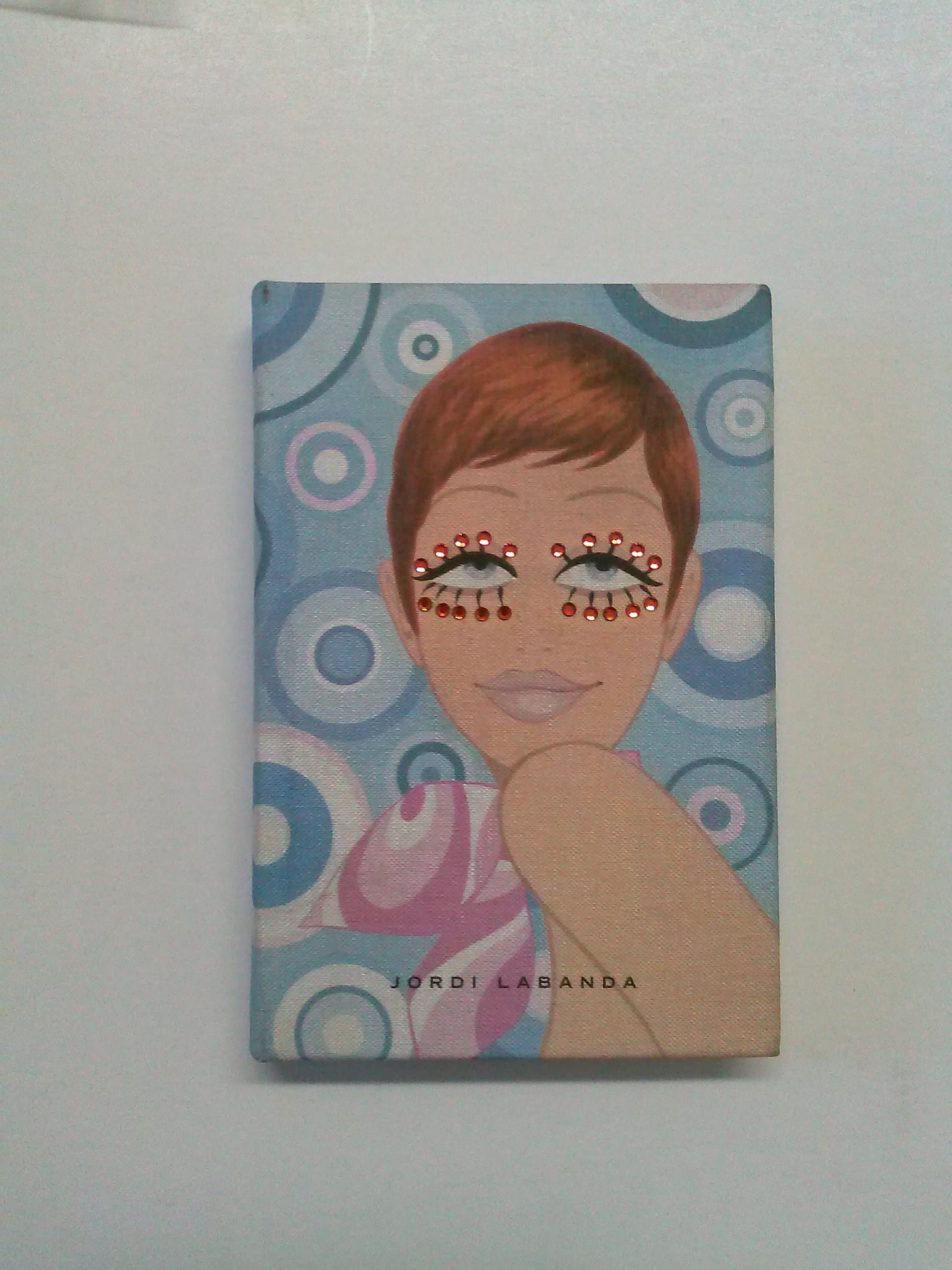 Miguelrius Address Book 80mm x 125mm Crystal Shape Jordi Labanda Design Made in Spain Blue Circles Red Eyelashes