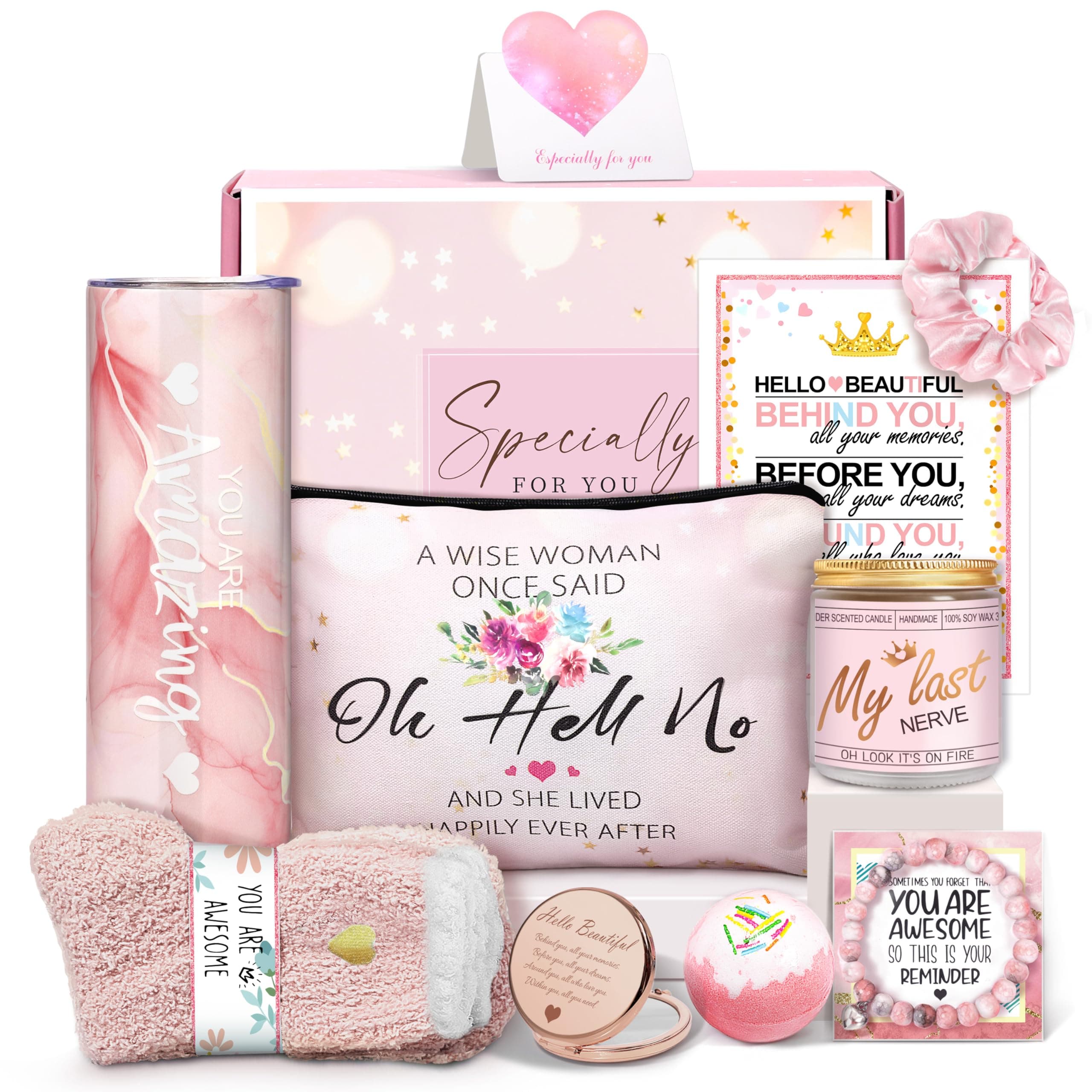 Gifts for Women,Birthday Gifts for Women Friendship,Mother day Spa Gifts Basket with Wine Tumbler,Self Care Gift Idea for Mom,Her,Female Friend,Sister,Wife