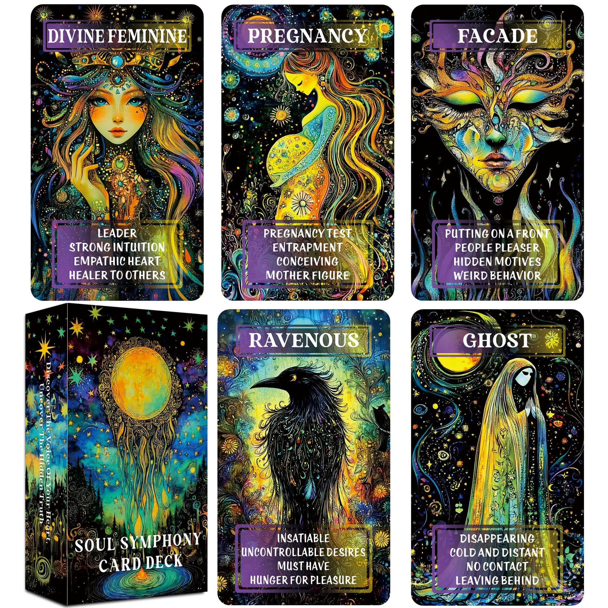 GZXINKE Love Oracle Deck, Twin Flame Tarot Cards, Mystic Love Oracle Cards for Soul Connections, Romance and Healing Oracle Cards for Beginners