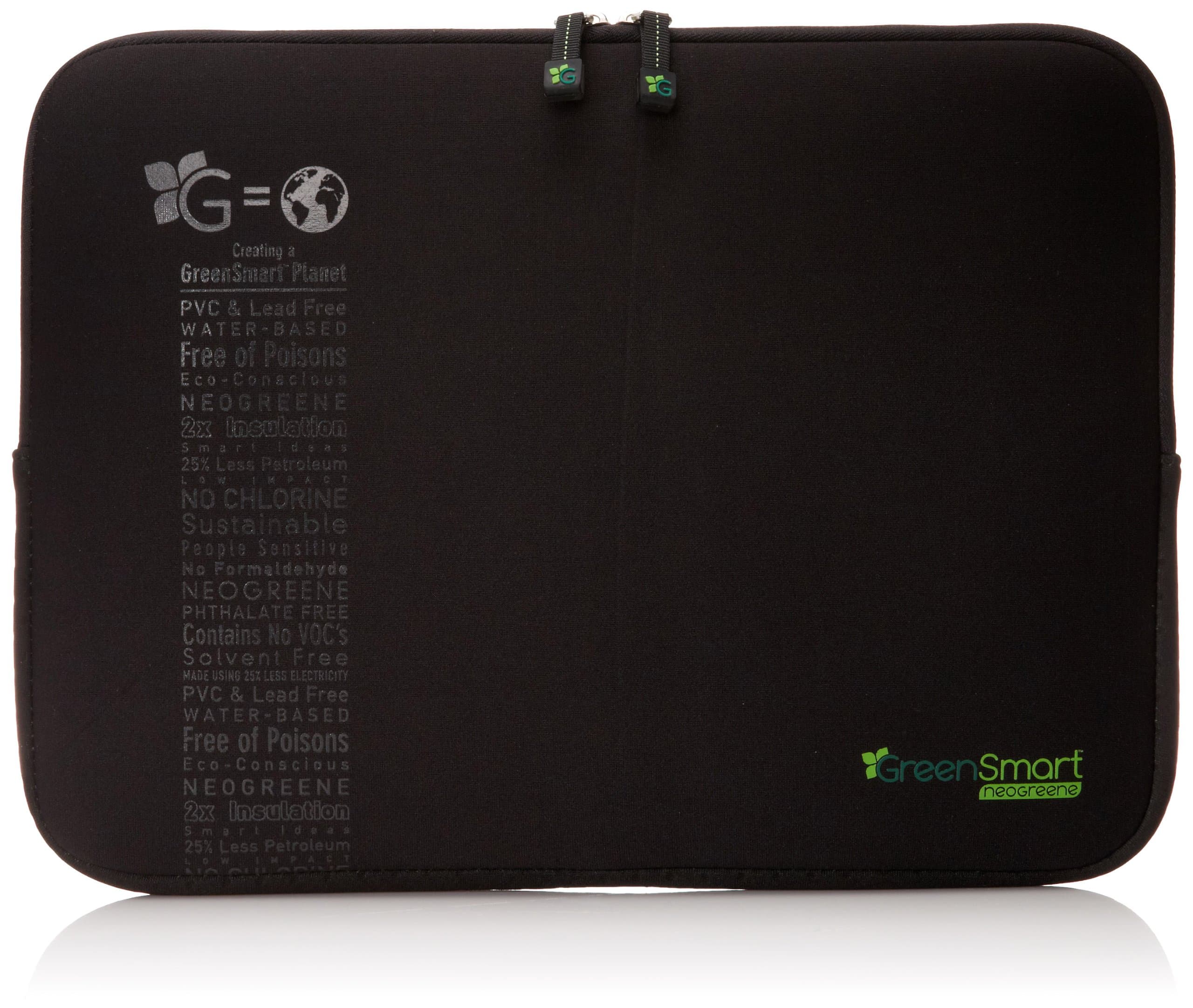 GreenSmart 17 Inch Komodo Laptop Sleeve, Black, Small
