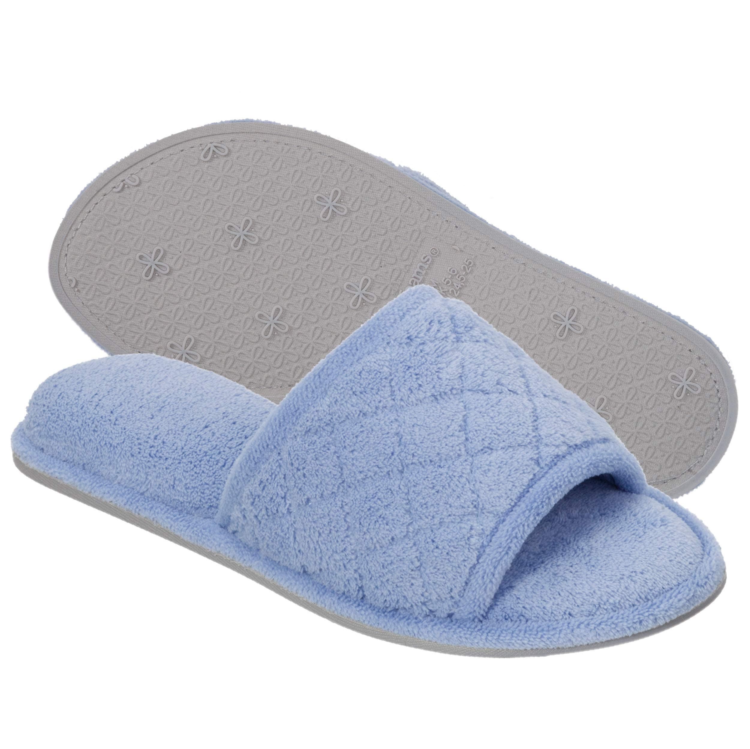 Dearfoams Women's Beatrice Microfiber Terry Slide with Quilted Vamp Slipper