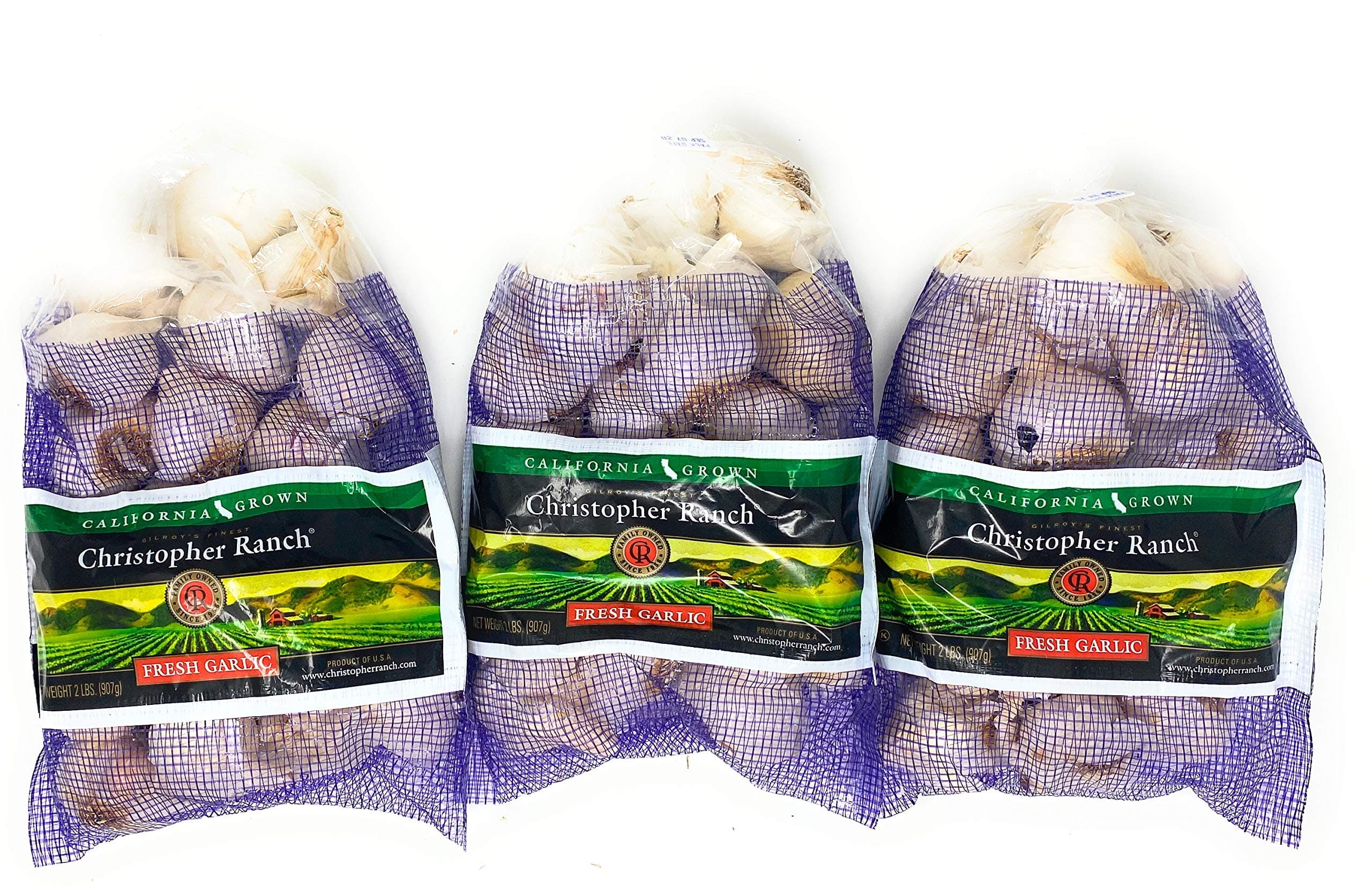 2 Pounds Fresh Garlic USA California Grown Gilroy Finest (Pack of 3)