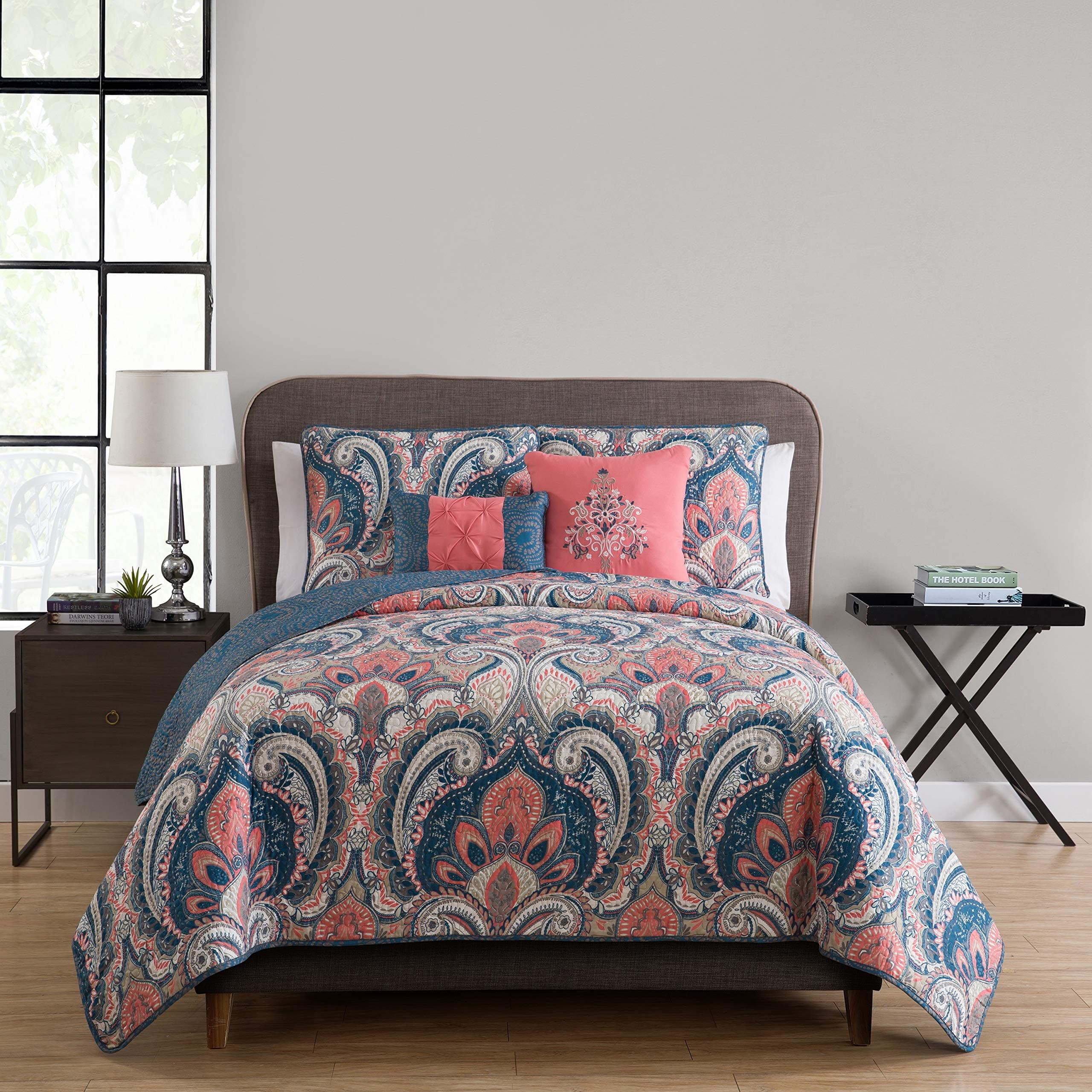 VCNY HomeCasa Re'al Collection, King Quilt, Coral 5