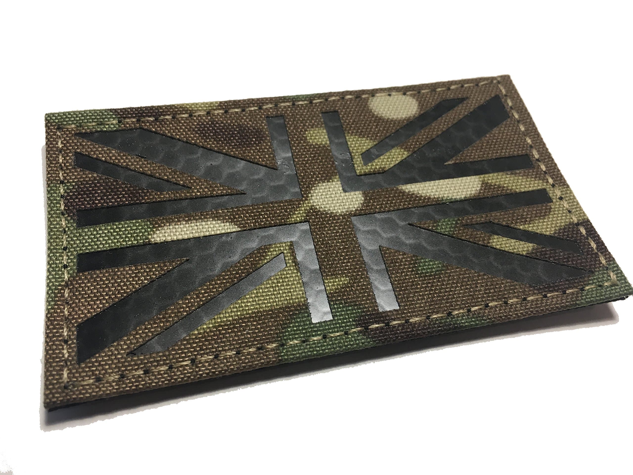 3.5x2 Inch Infrared Multicam Ir Reflective British UK Flag Patch Uksf Special Forces Cag (Sewn)