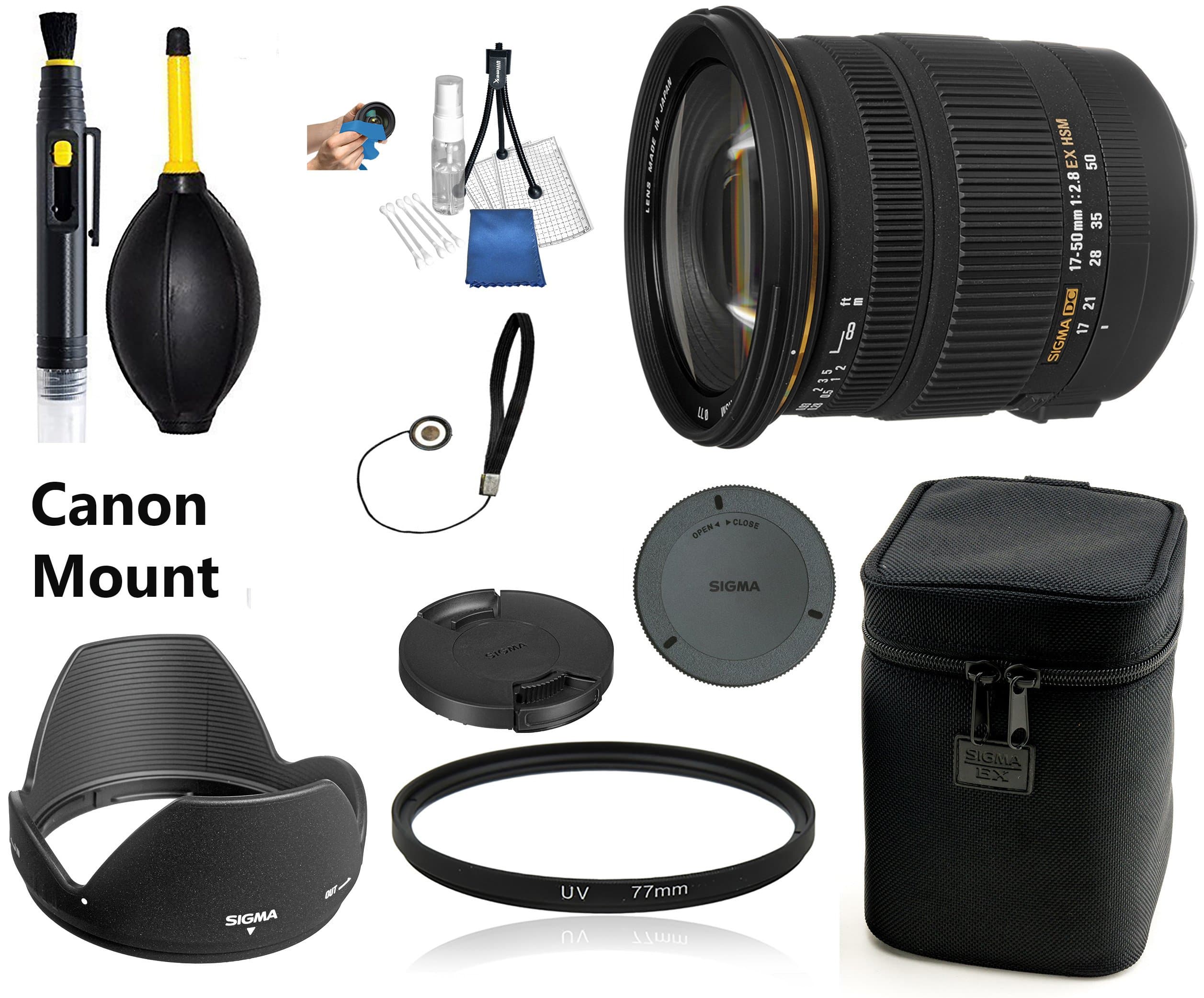 Sigma 17-50mm f/2.8 EX DC OS HSM Zoom Lens for Canon DSLRs with APS-C Sensors Lens Bundle + UV Filter