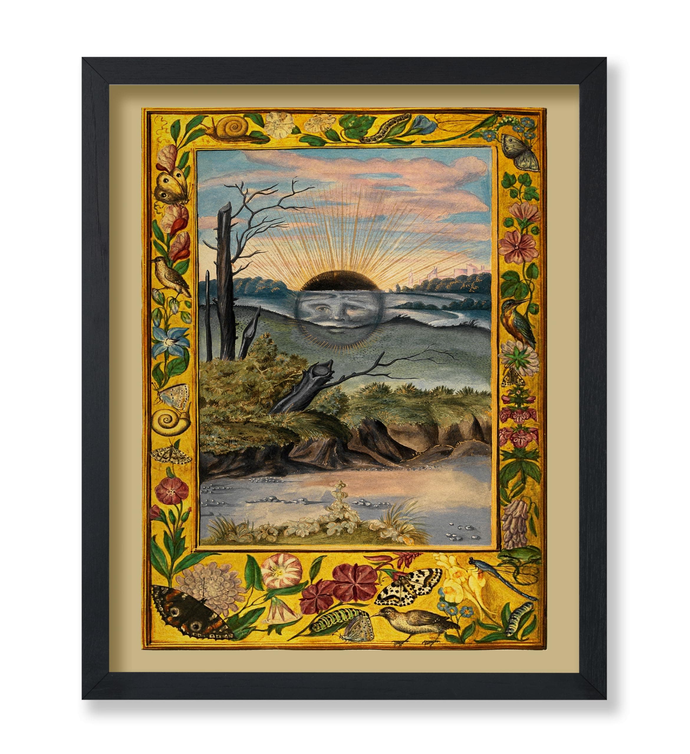 Poster Master Vintage Black Sun Print - Retro Splendor Solis Poster - Surrealism Art - Gift for Men & Women - Decor for Living Room, Bedroom, Dorm or Office - 8x10 UNFRAMED Wall Art