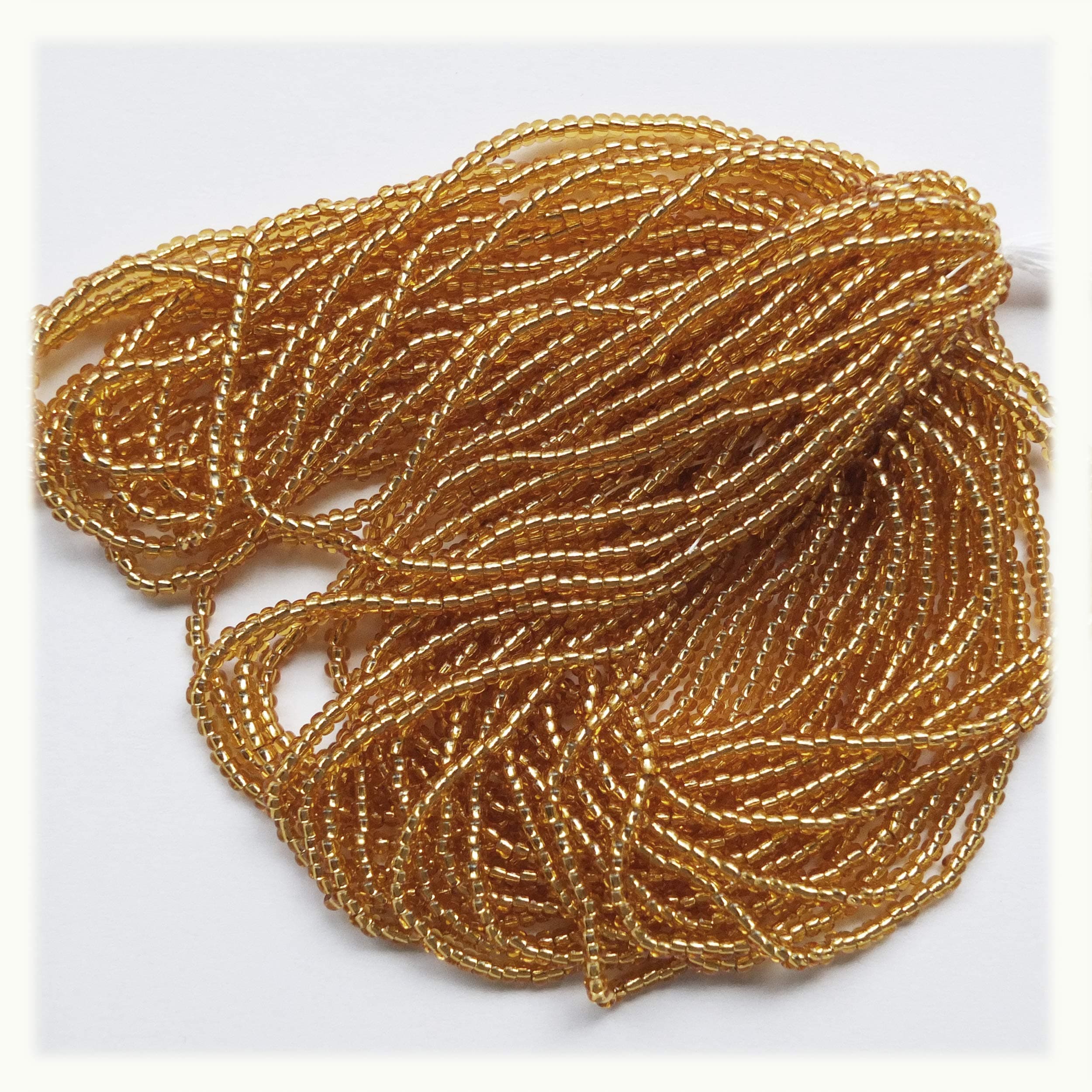 Seed Beads 10/0 Czech Silver Lined Gold (one Hank Pack)