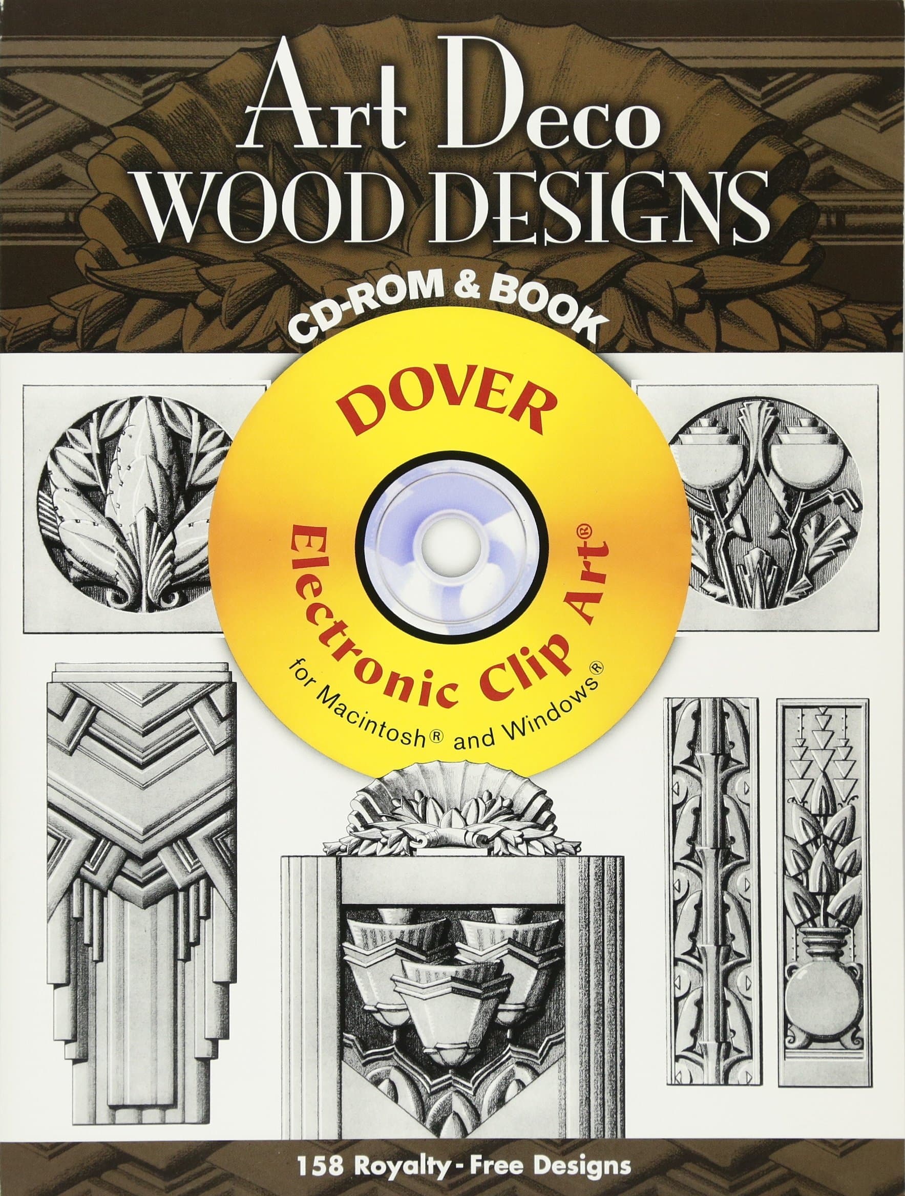 Art Deco Wood Designs: Floral and Botanical (Electronic Clip Art)