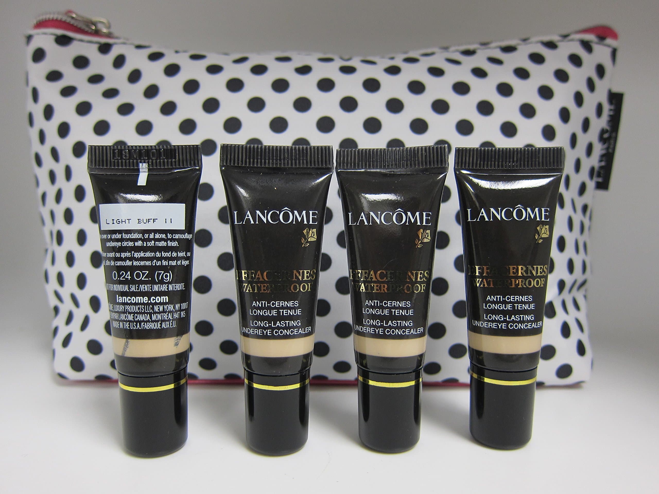 4X Effacernes Waterproof Long Lasting Undereye Concealer Size: 0.24 oz Each Total: 0.24 oz X 4= 0.96 oz Color: Light Buff II