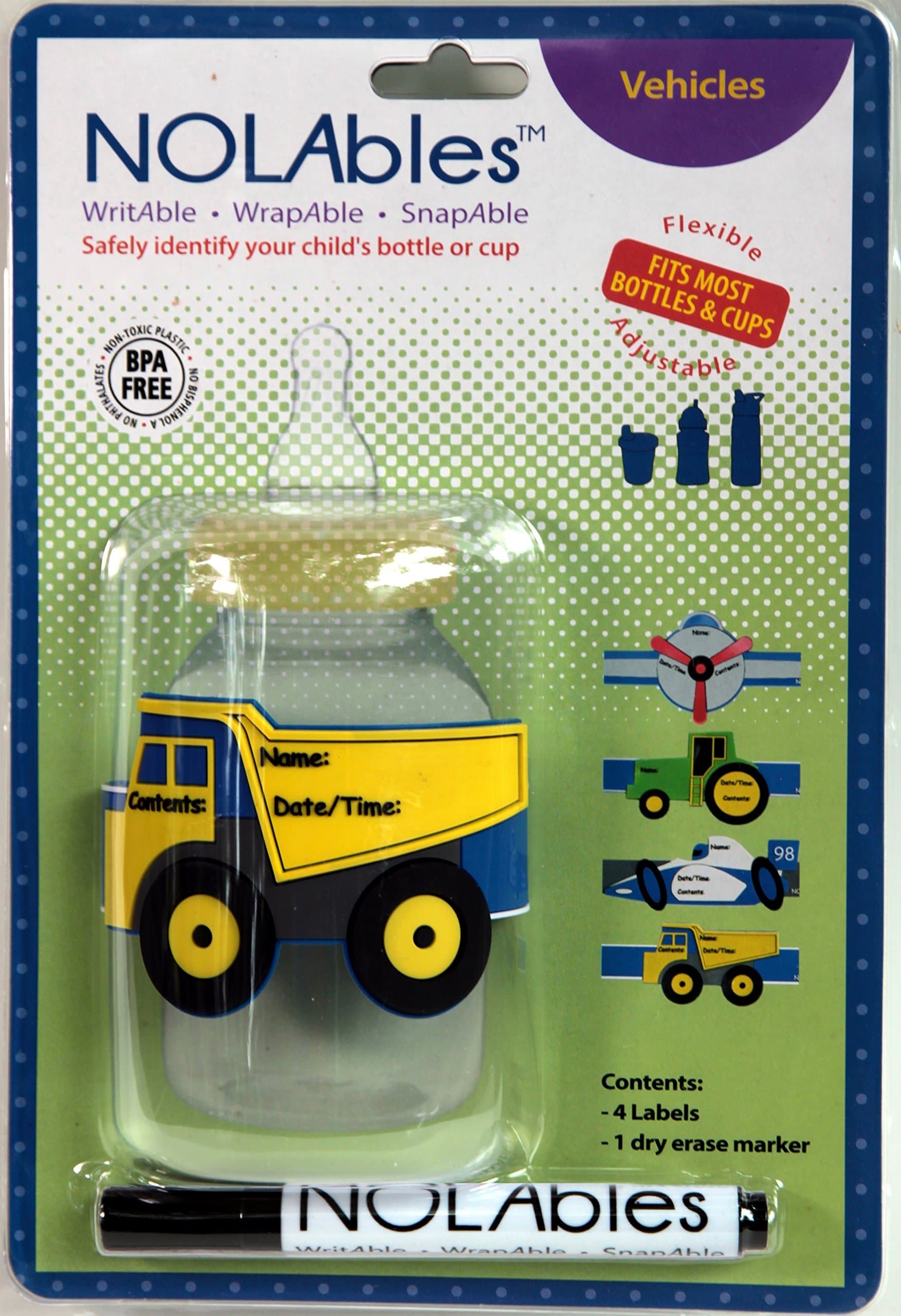 NOLAbles - Vehicles: 4-Pack Bottle Labels