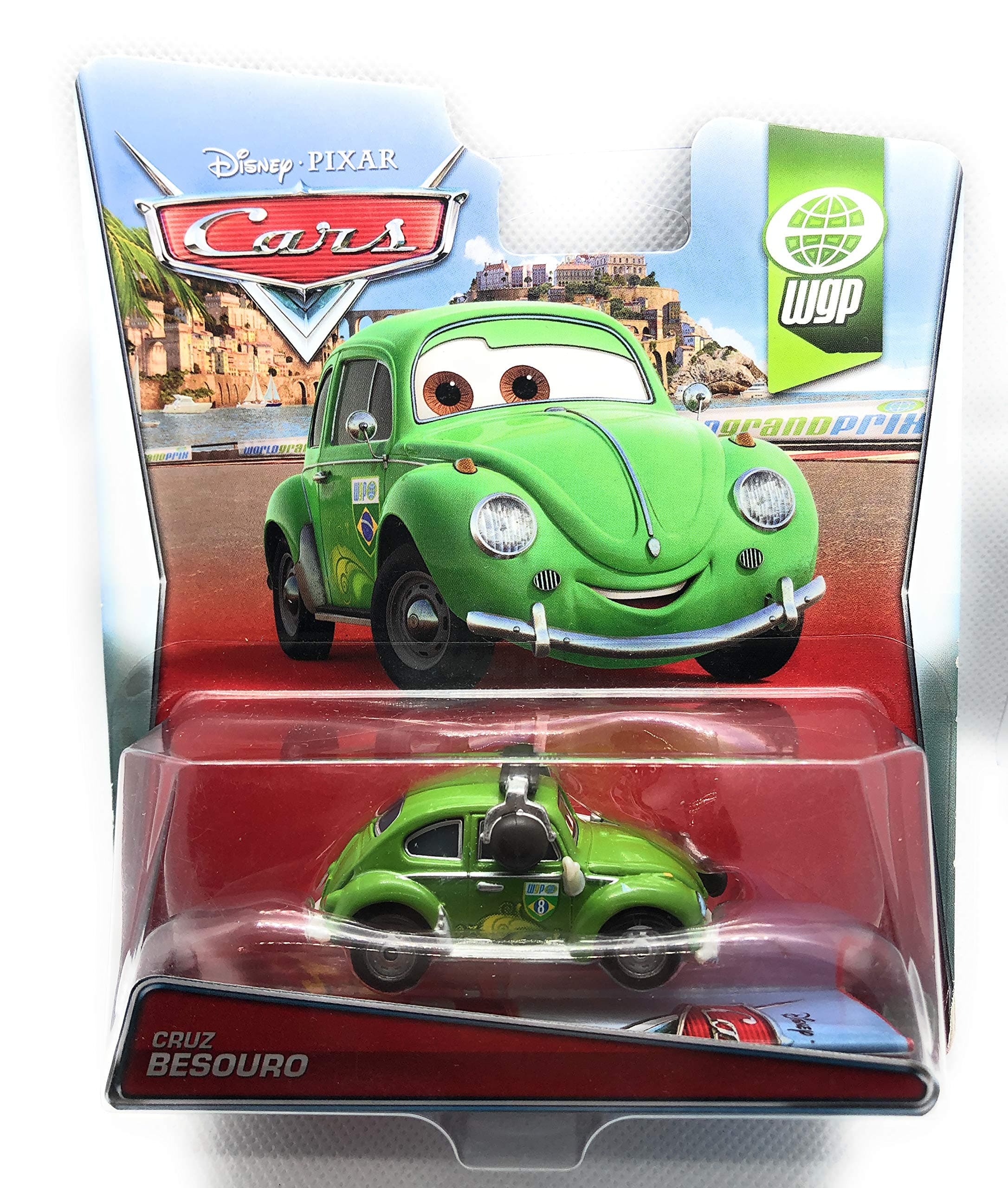 DISNEY PIXAR CARS 2015 RELEASE WGP LIGHT GREEN VW BUG CRUZ BESOURO DIE-CAST