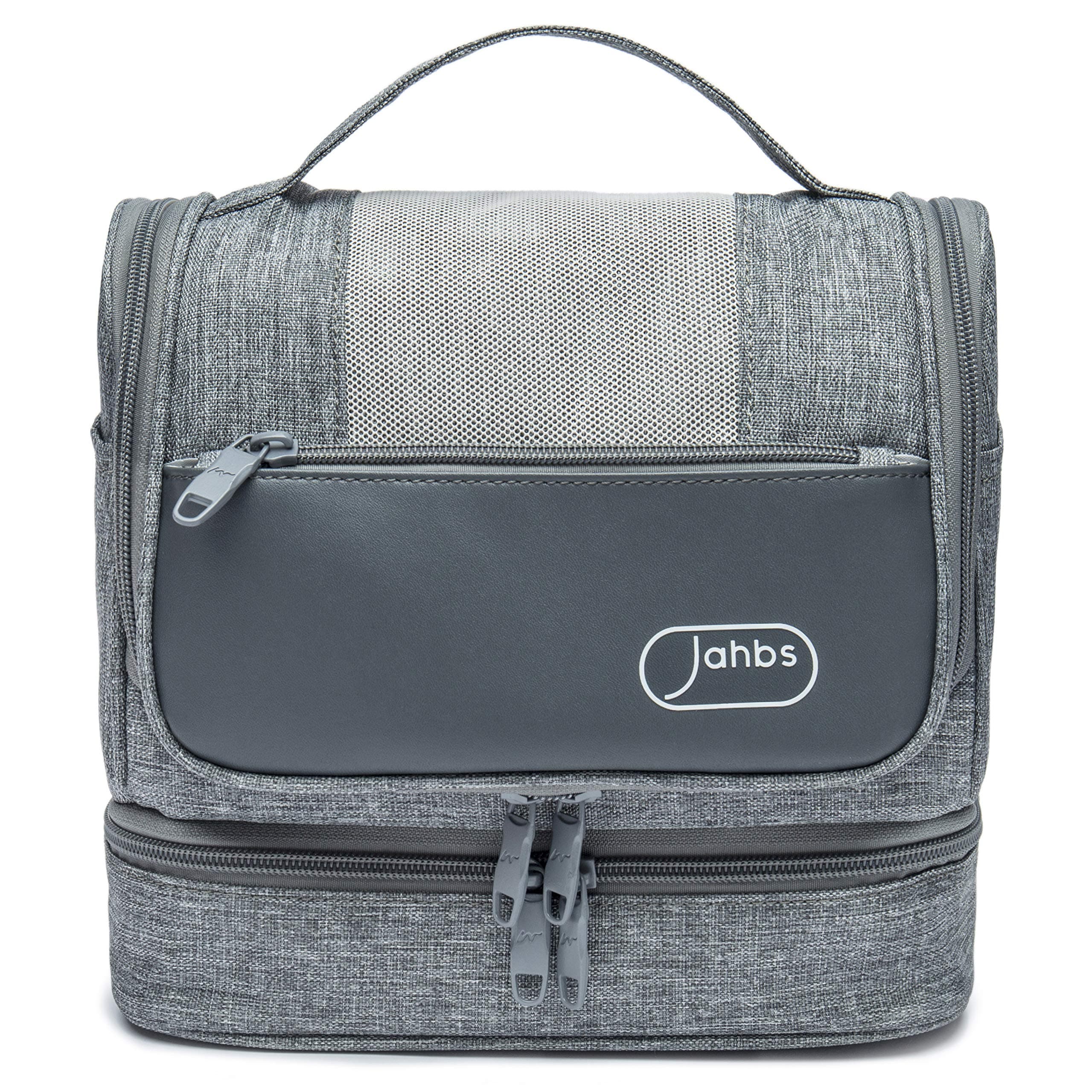 JAHBS Hanging Travel Toiletry Bag For Women and Men with Wet Compartment, Travel Makeup Organizer, Cosmetic bag, Hygiene Bag, Travel Accessories - Grey