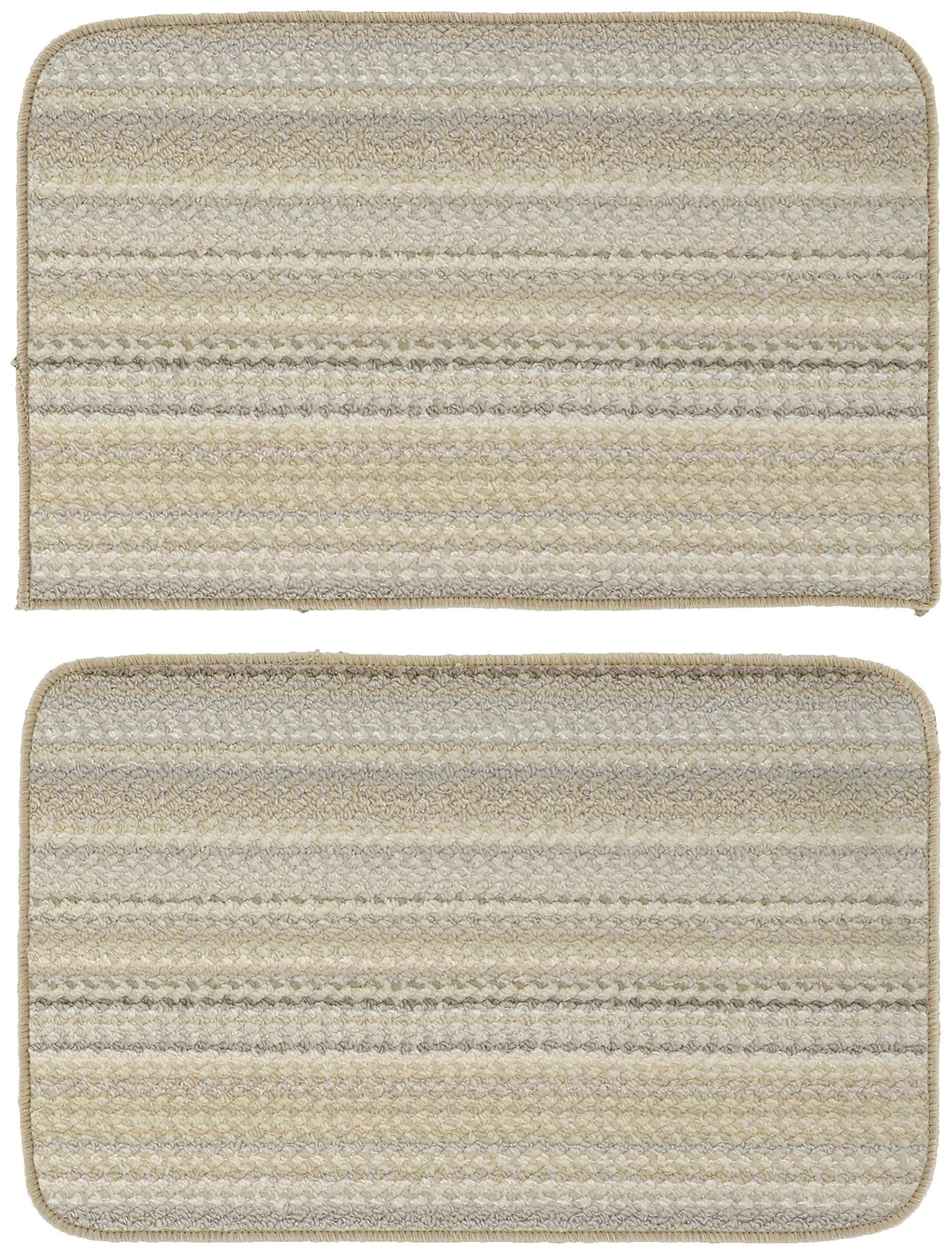 Garland Rug Carnival Stripe Non-Slip Recycled 2-Piece Rug Set Random Earthtone Stripes Area Rug – Modern, Stain-Resistant, Ideal for Living Rooms & High-Traffic Areas