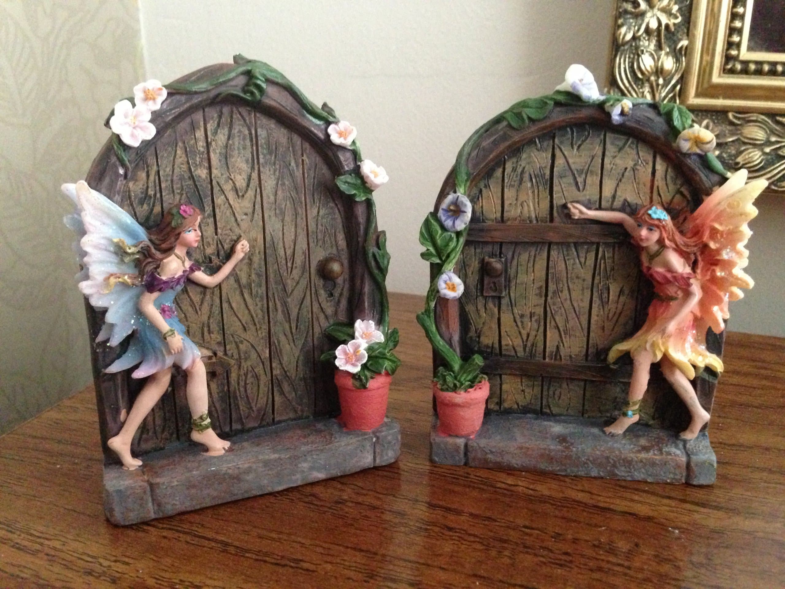 Set of 2 Magical Fairy Door Garden Home Ornaments