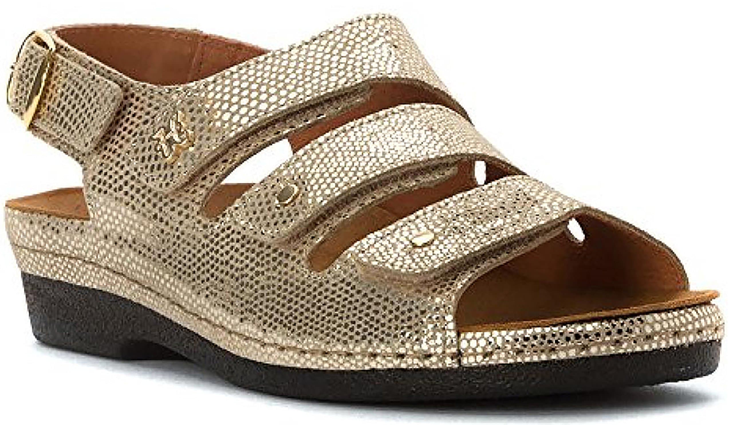 Helle Comfort Women's Taki Sandal,Gold Leather,EU 41 M