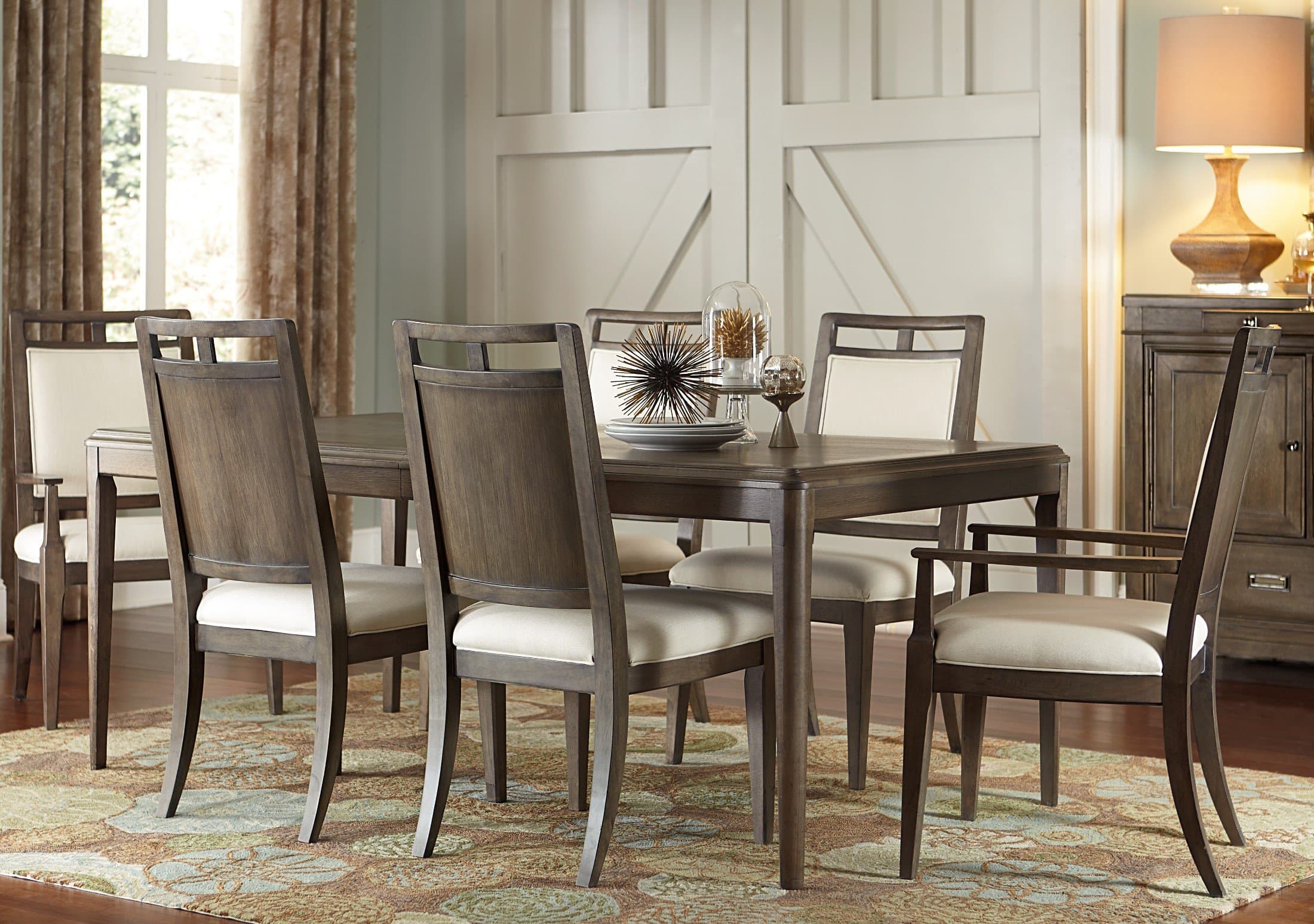 Park Studio 7 Piece Weathered Taupe Extendable Rectangular Dining Room Set