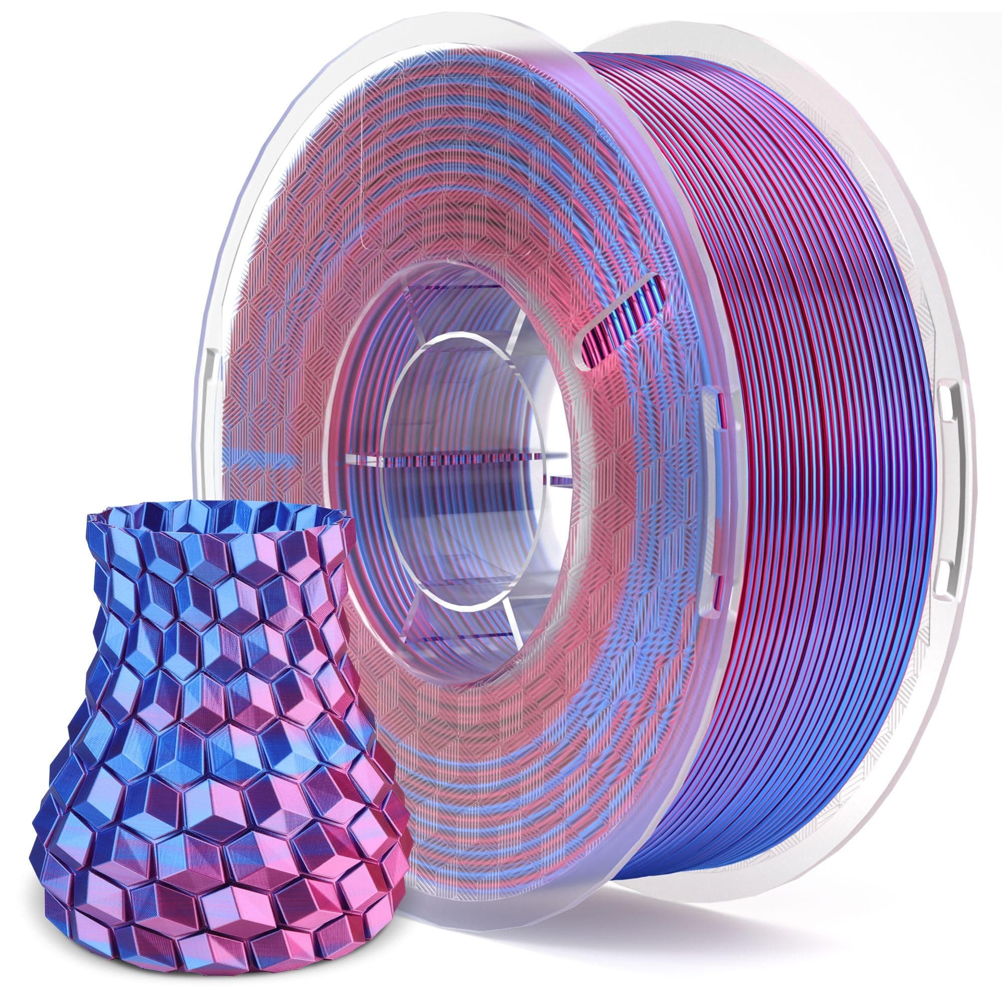 ELEGOOPLA Filament 1.75 mm Silk Blue/Violet 1 kg, 3D Printer Filament Dimensional Accuracy +/- 0.02 mm, 1 kg Plastic Spool (2.2 lbs) Filament 3D Printing Materials Fits Most FDM 3D Printers
