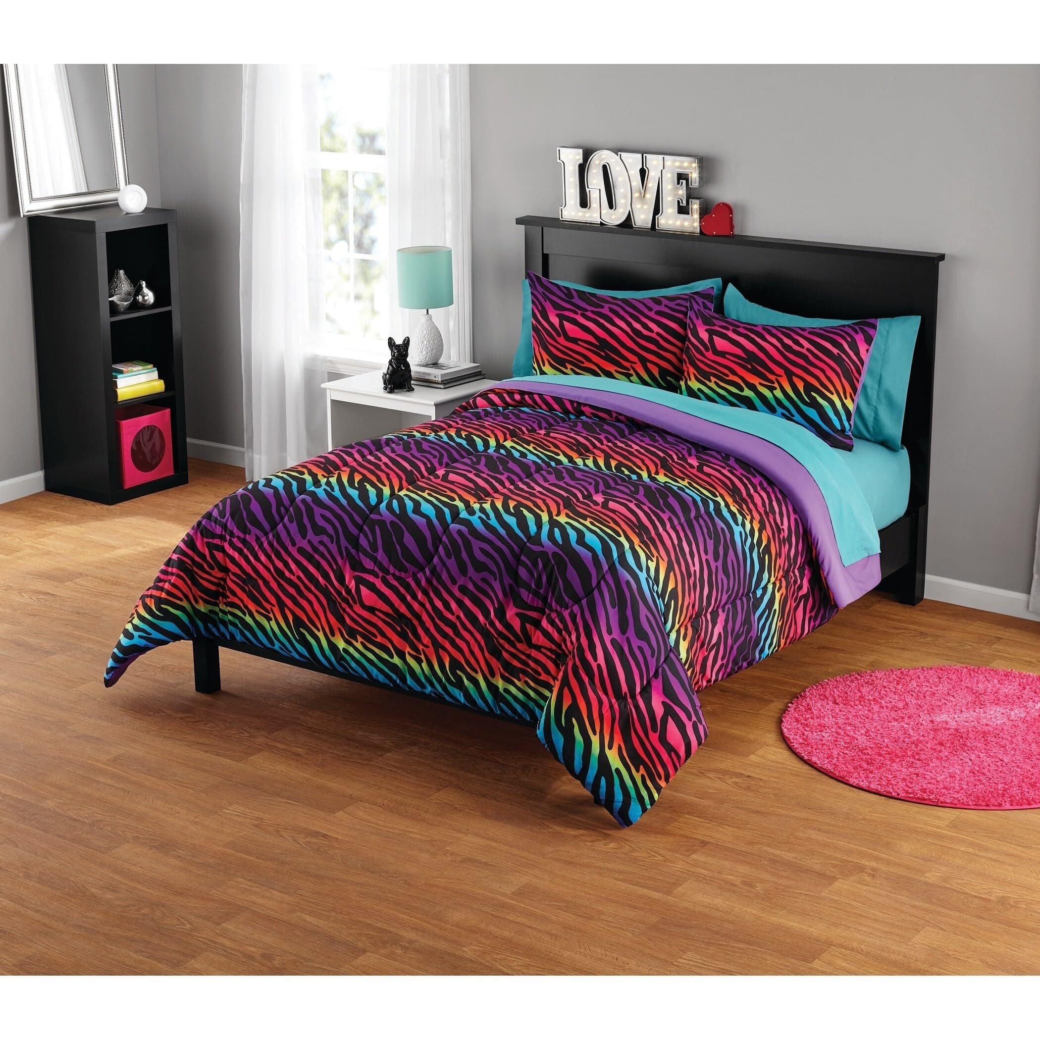 Pop Shop Rainbow Zebra Comforter set (Twin/Twin XL)