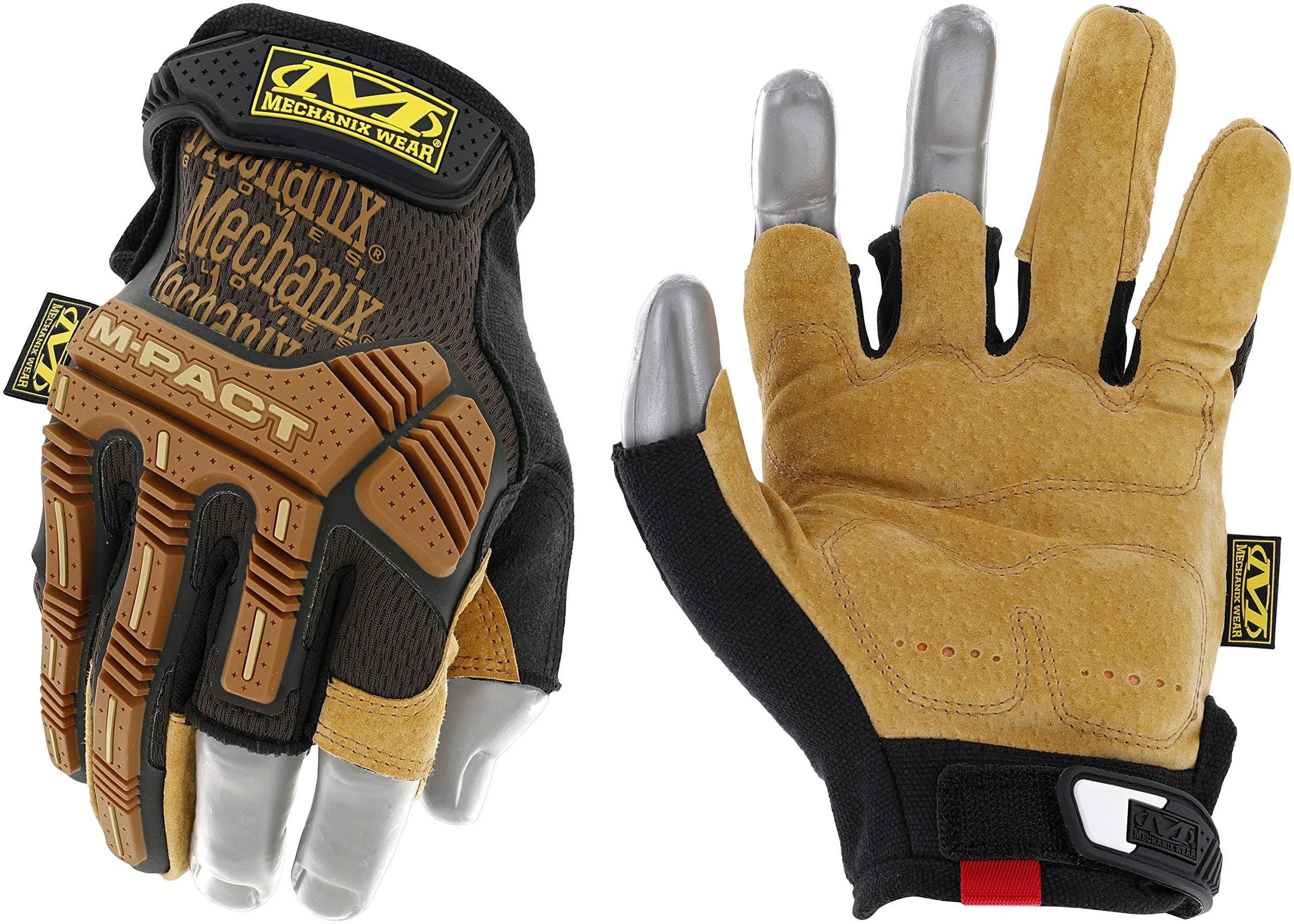 Leather M-Pact Framer Gloves, (X-Large, Brown/Black)