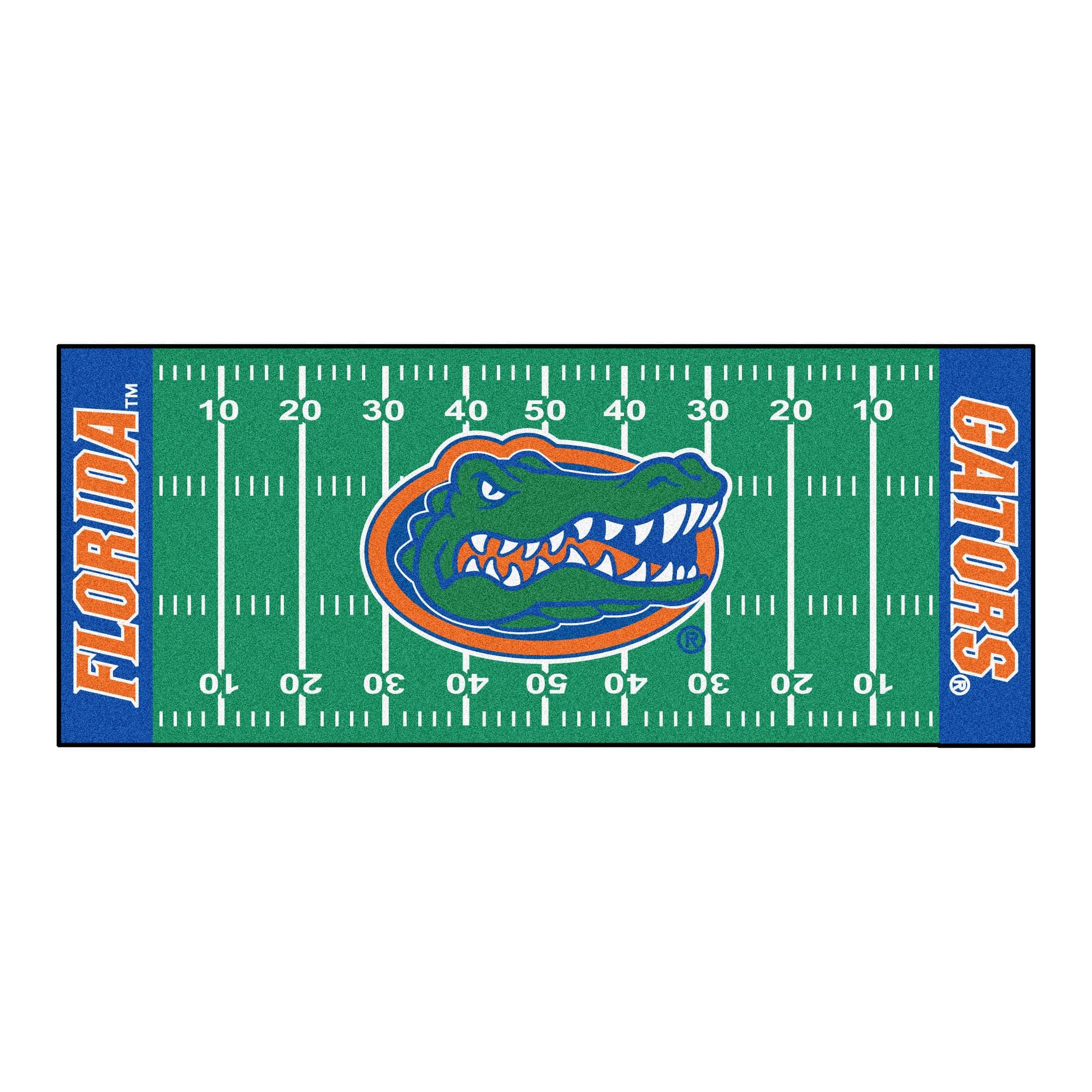 FANMATS7383 NCAA University of Florida Gators Nylon Face Football Field Runner, Team Color,30"x72"