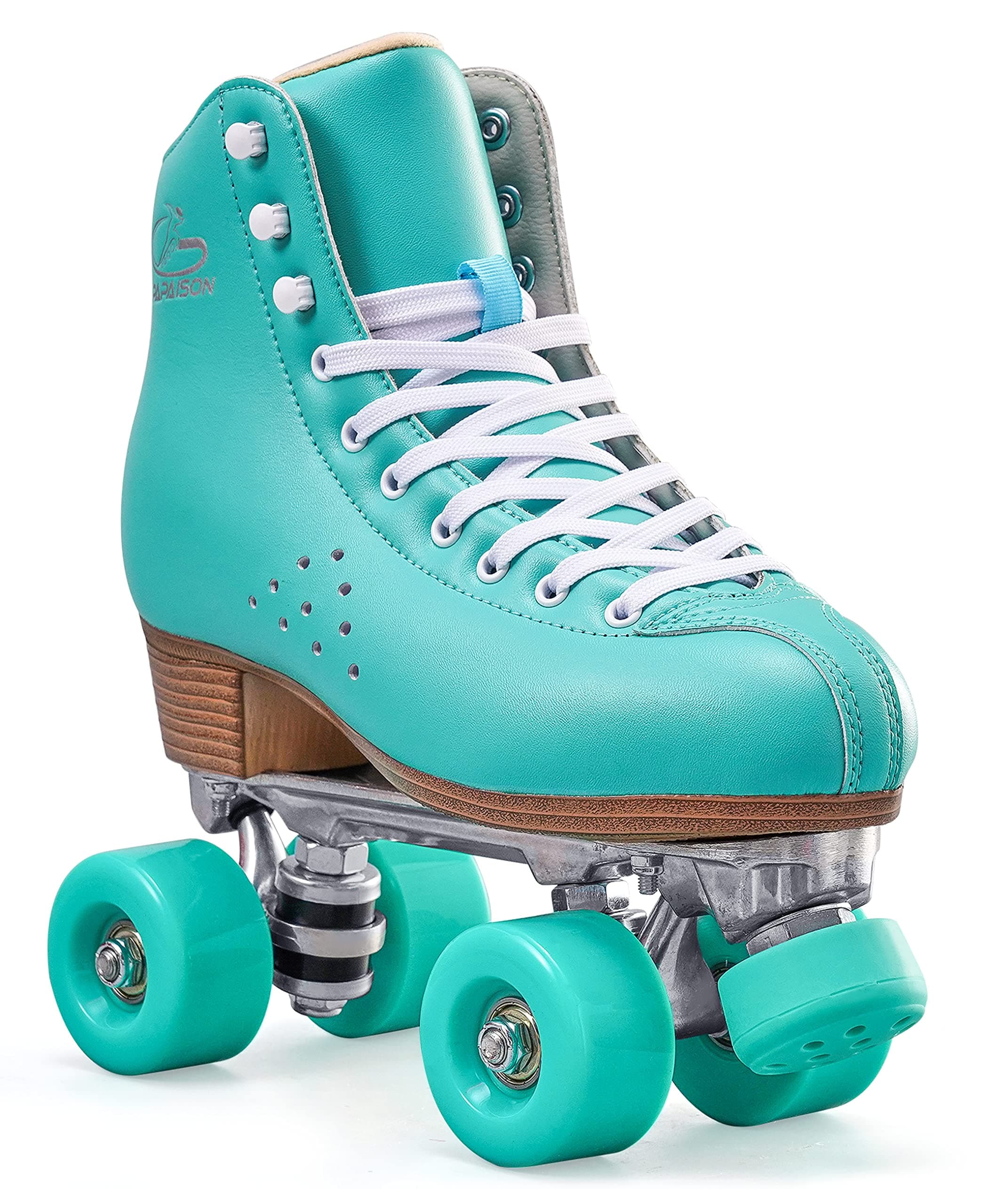 PAPAISON Roller Skates for Women and Men, Deluxe 2 Layer Microfiber Leather Double Row-Classic Roller Skates for Girls, Professional Outdoor Indoor Quad-Skates for Kids & Adults…