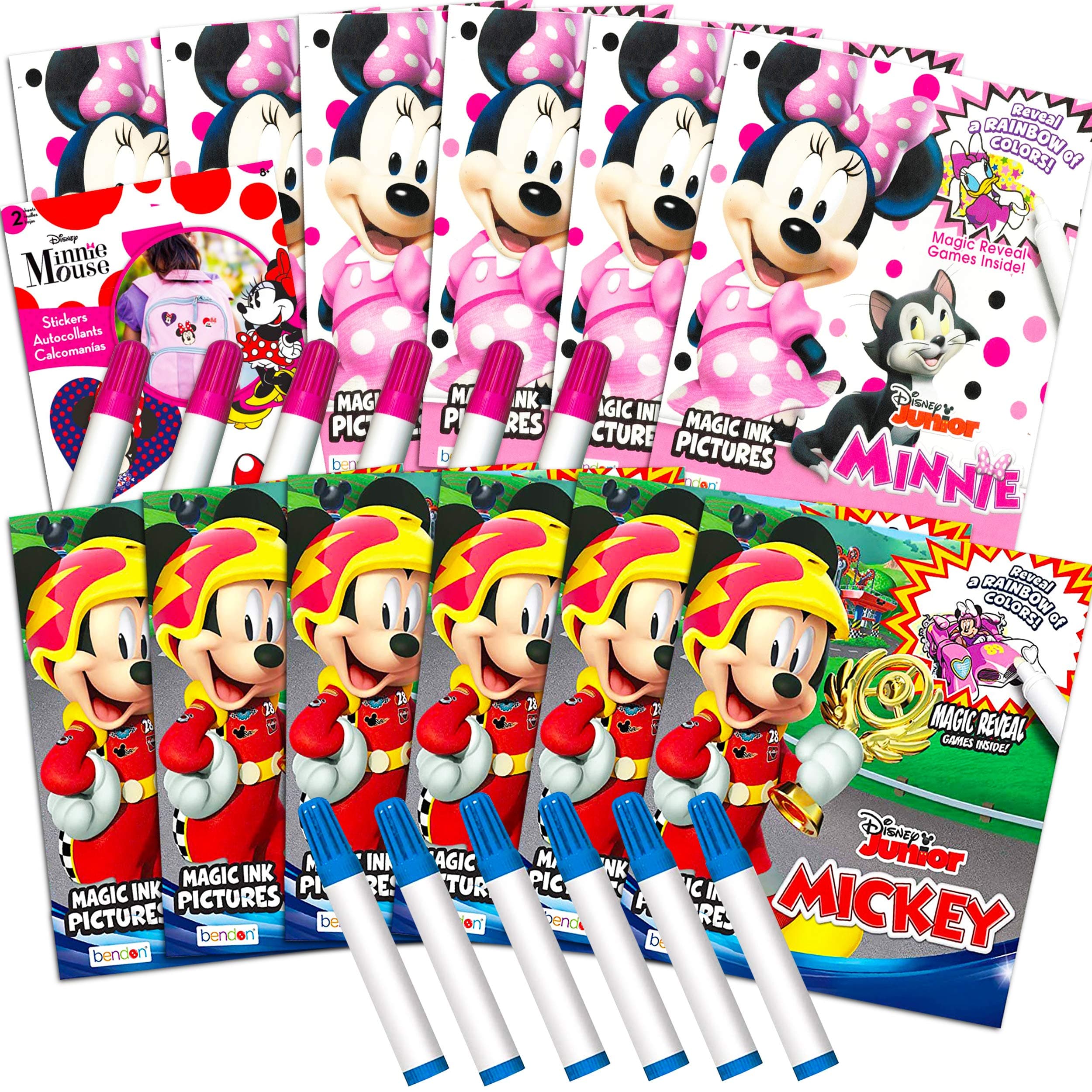 Shop Minnie Mouse Imagine Ink Coloring Book Set for Girls ~ Pack of 6 No Mess Coloring Books with Bonus Stickers (Minnie Mouse Party Favors Bundle)
