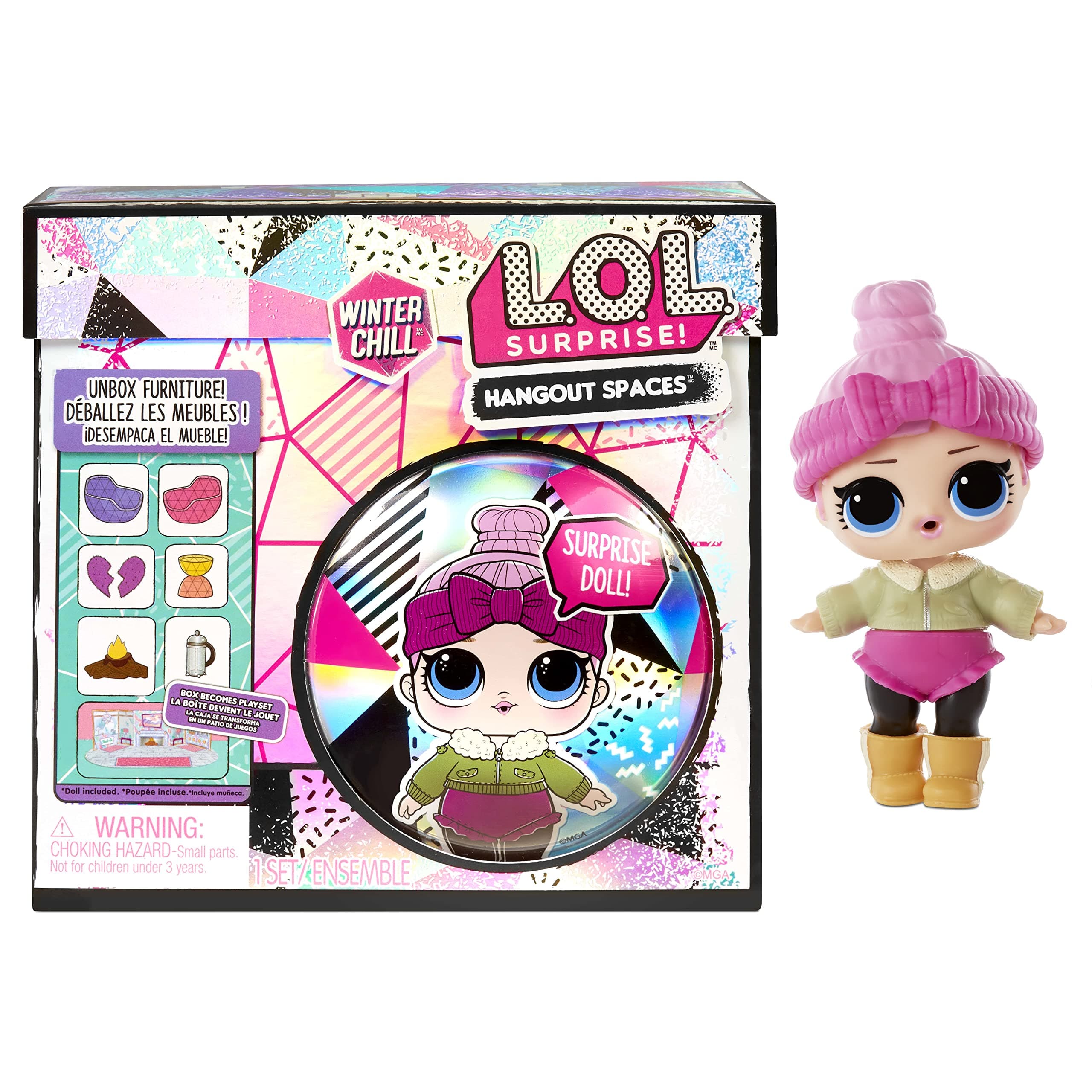 L.O.L. Surprise Winter Chill Spaces Playset with Doll- Cozy Babe