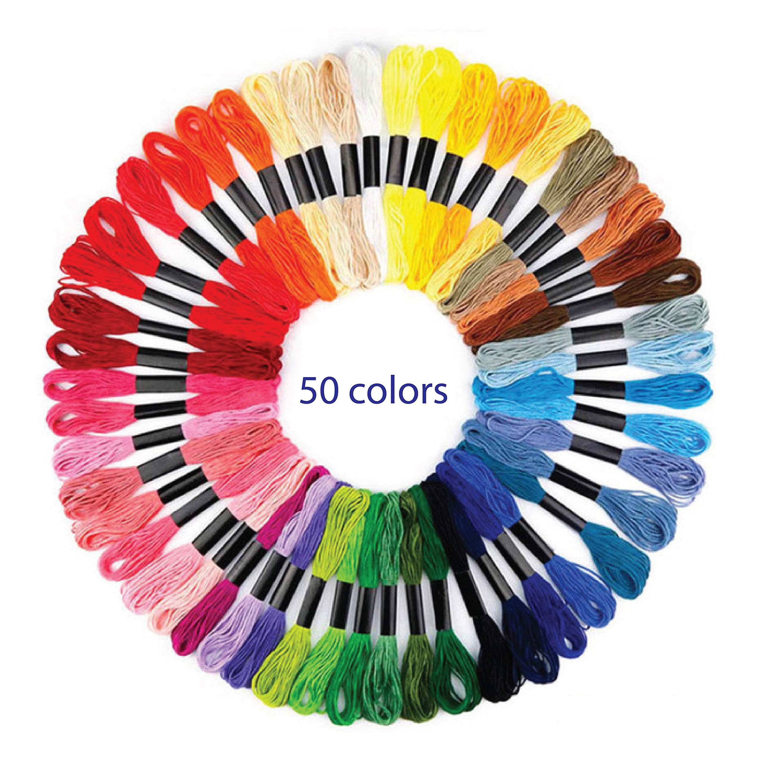 50/pcs Multicolor Cross Stitch Threads Cotton Sewing Skeins Embroidery Thread Floss Skein Embroidery Floss Set
