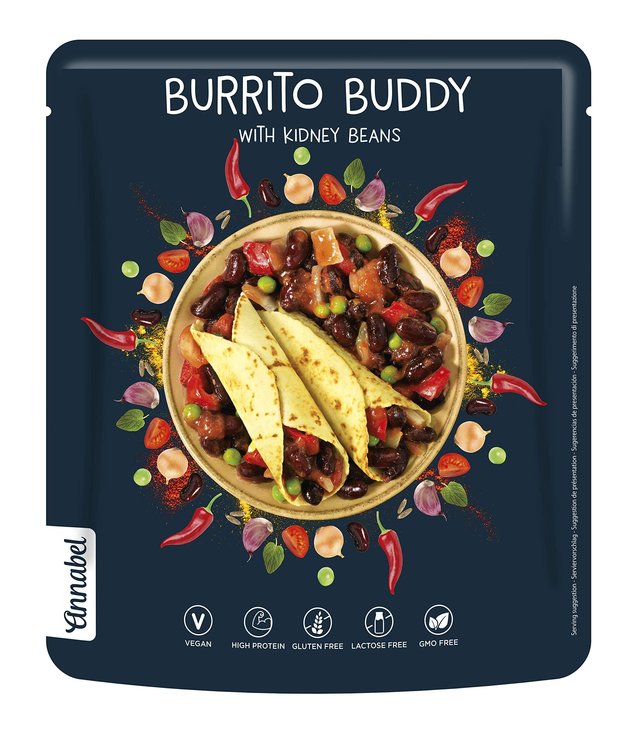 Annabel - Burrito Buddy 100% natural mexican flavoured vegan ready meal- 5 x 500 g