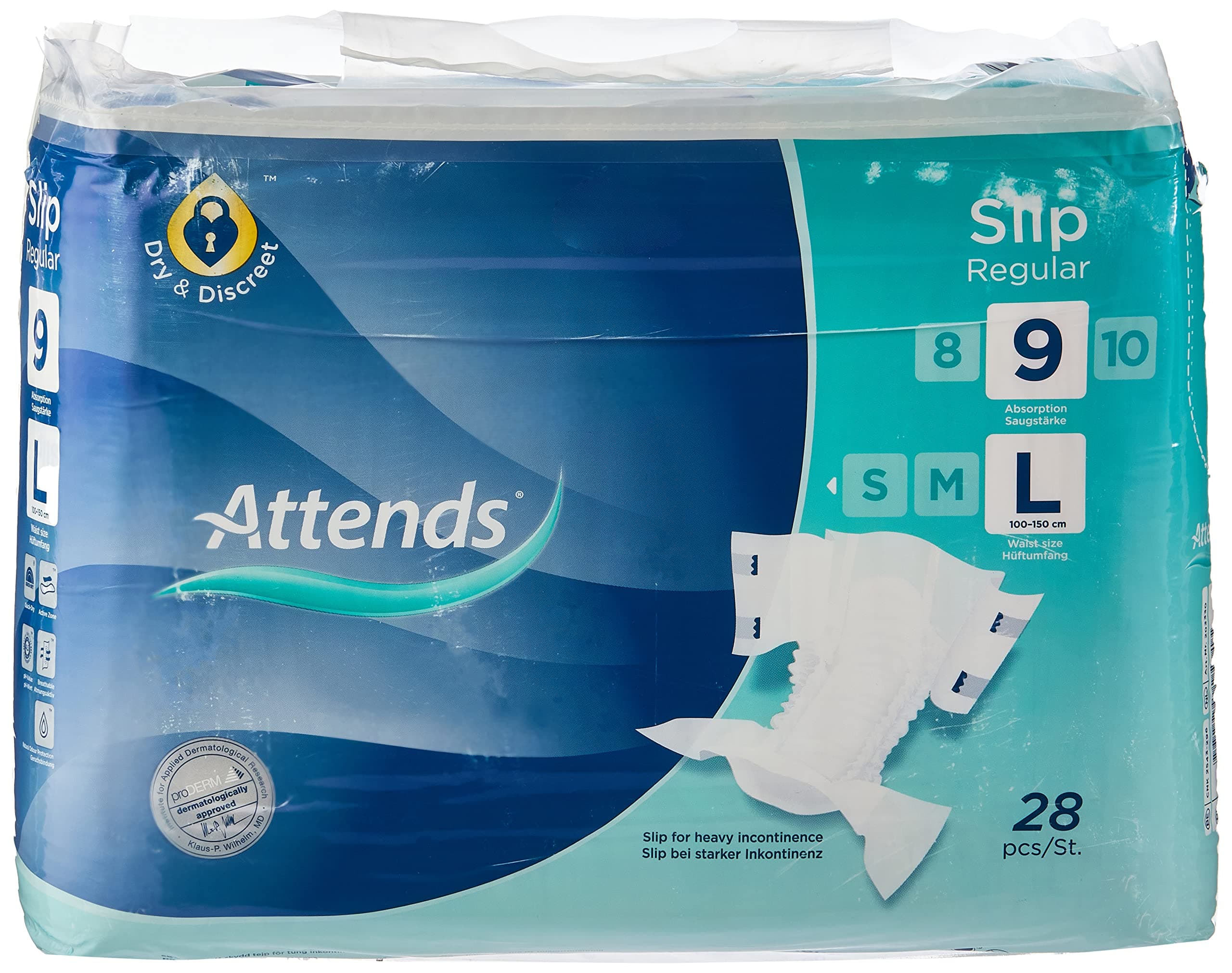 Van Heek 203330 Slip Regular 9 L Heavy Bladder / Incontinence Pads (Pack of 1)
