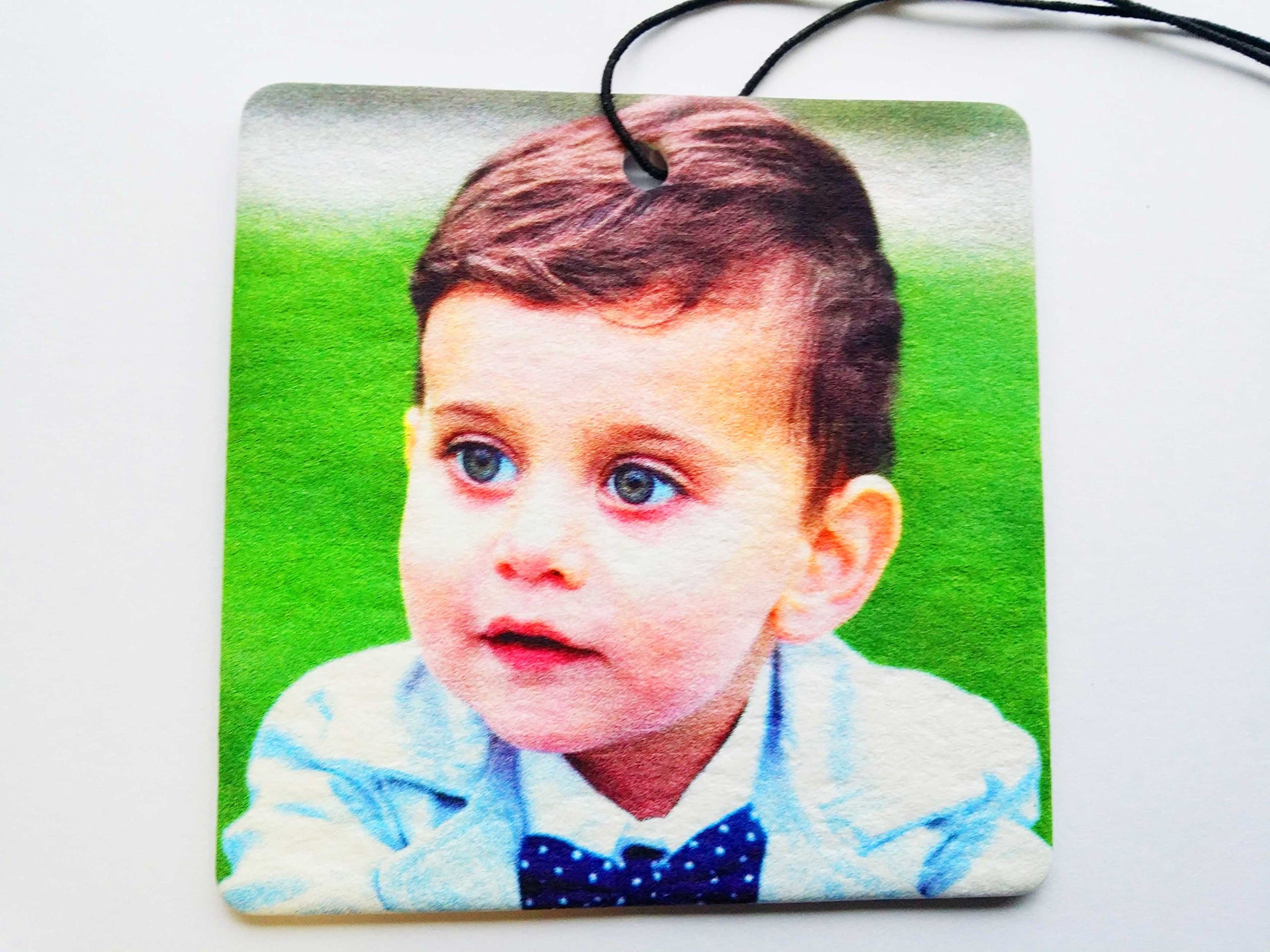 Your Picture On A Square Car Air Freshener (Custom Birthday Photo Image/Anniversary/Wedding/Valentine’s Day/Fun Xmas Christmas Stocking Filler/Secret Santa/Unique Novelty Scented Gift)