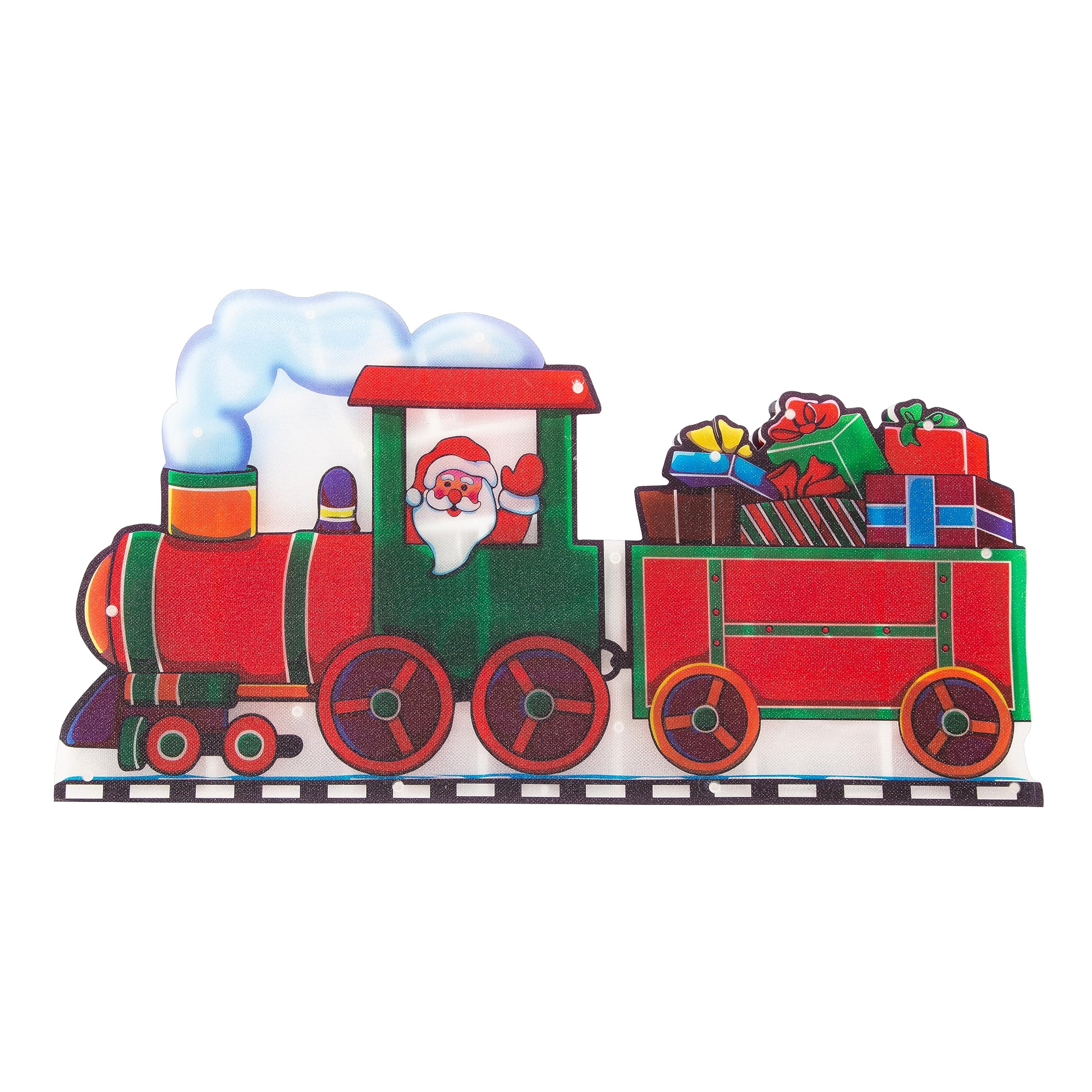 The Christmas Workshop 20 LED Battery Operated Santa in a Train Silhouette Light