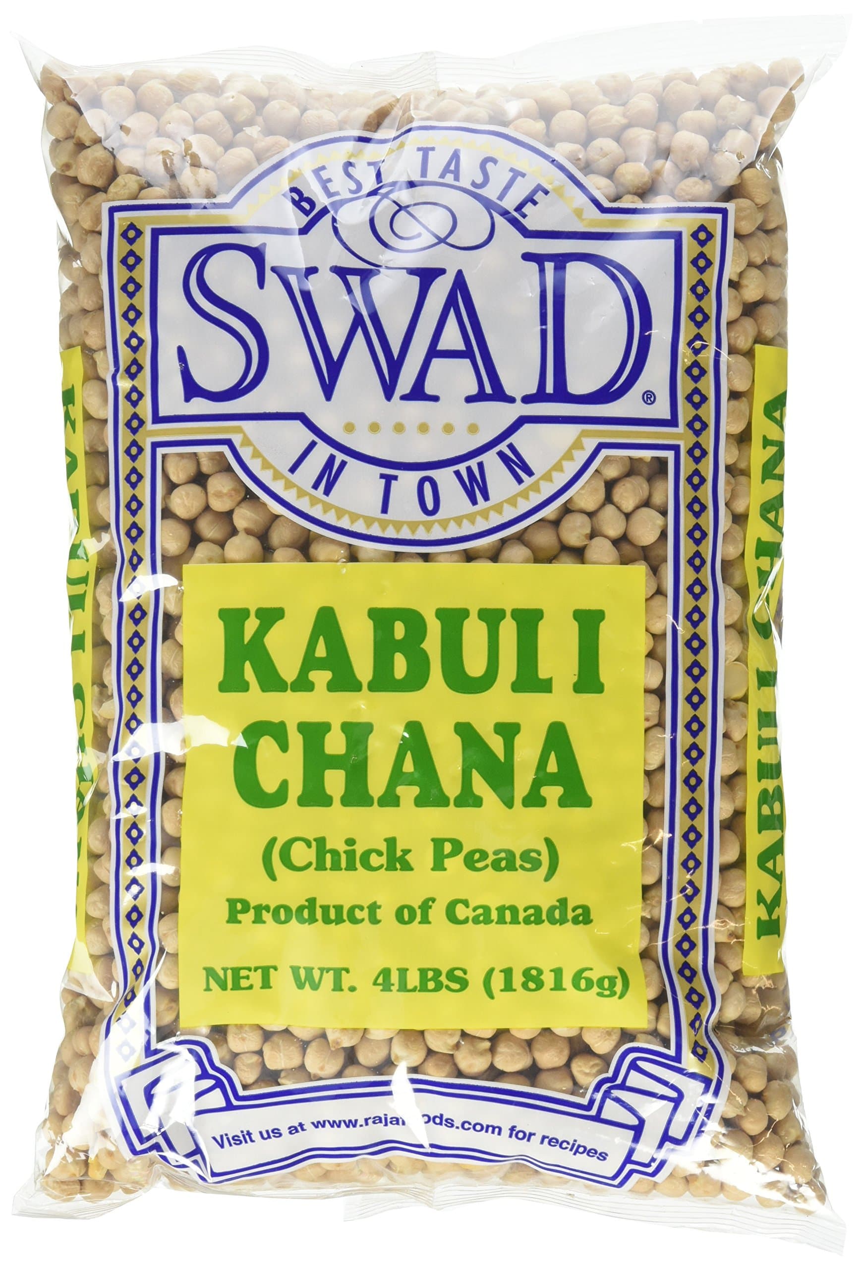 Great Bazaar Swad - Indian Whole White Garbanzo Beans-Kabuli Chana Dal, 4 Pound
