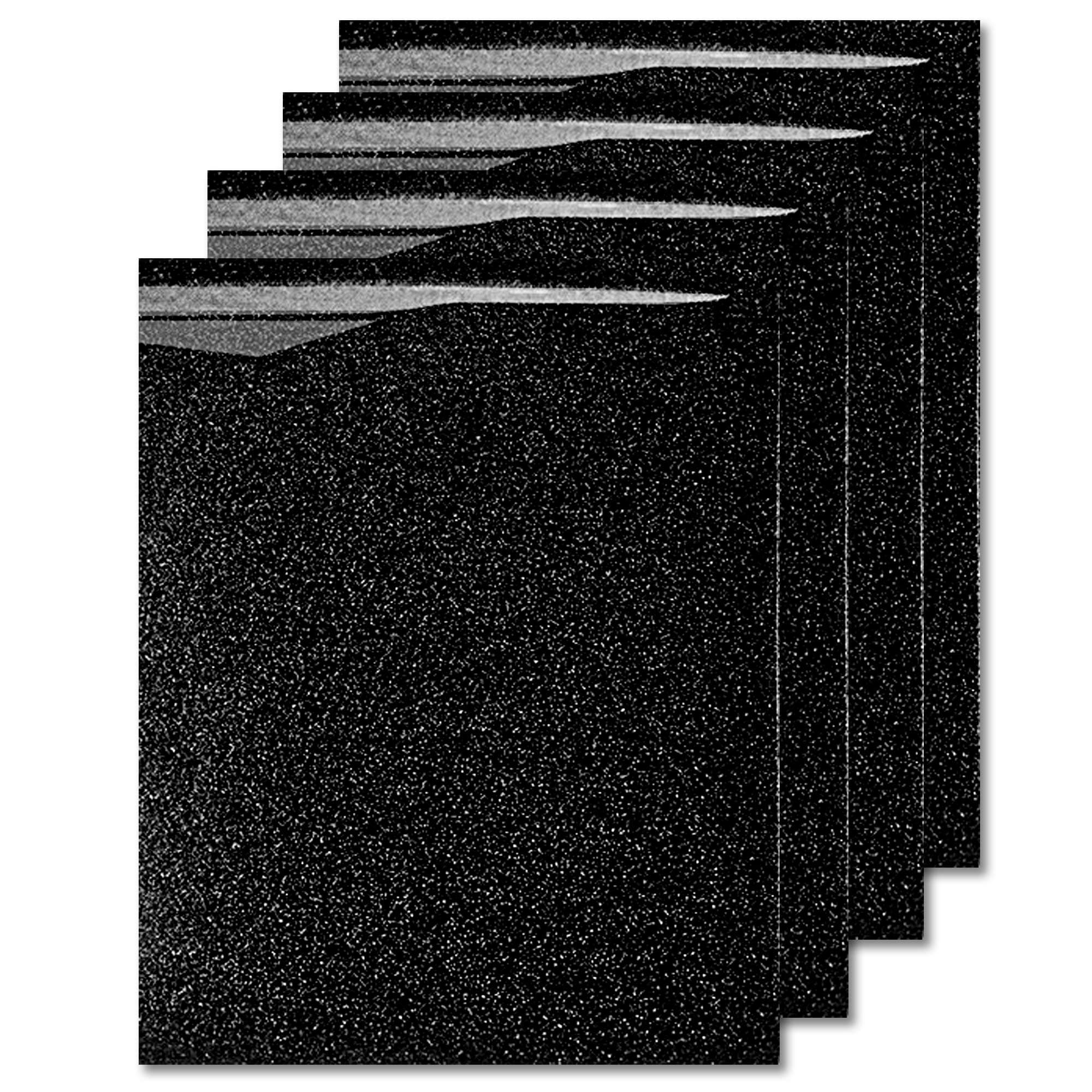 MiPremiumGlitter Black Heat Transfer Vinyl HTV, Glitter Iron On Vinyl (Pack of 4 Sheets), for T Shirts Sports Clothing, Garments & Fabrics, Easy Weed & Press Glitter HTV Vinyl (Glitter Black)